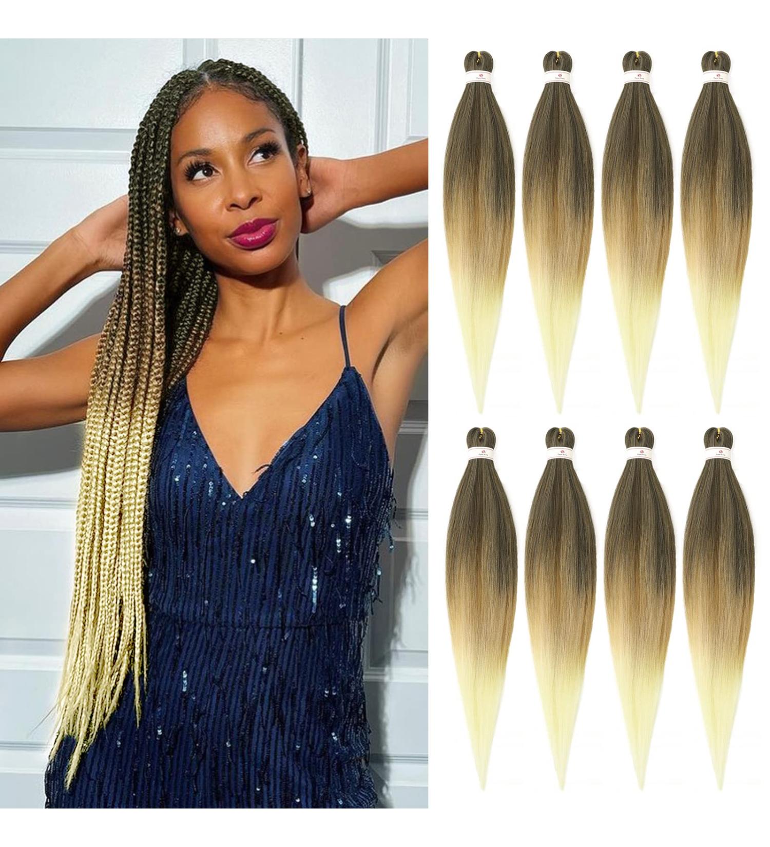 Beyond Beauty 8 Packs Black Pre Stretched Braiding Hair Synthetic Yaki EZ Braiding Coi Leray Braids Knotless Braiding Hair Extensions Pre Stretched Hot Water Setting Crochet Braids 26Inch(1B-27-613) 8Packs-26Inch T1B-27-613 - Buy Online on GoSupps.com