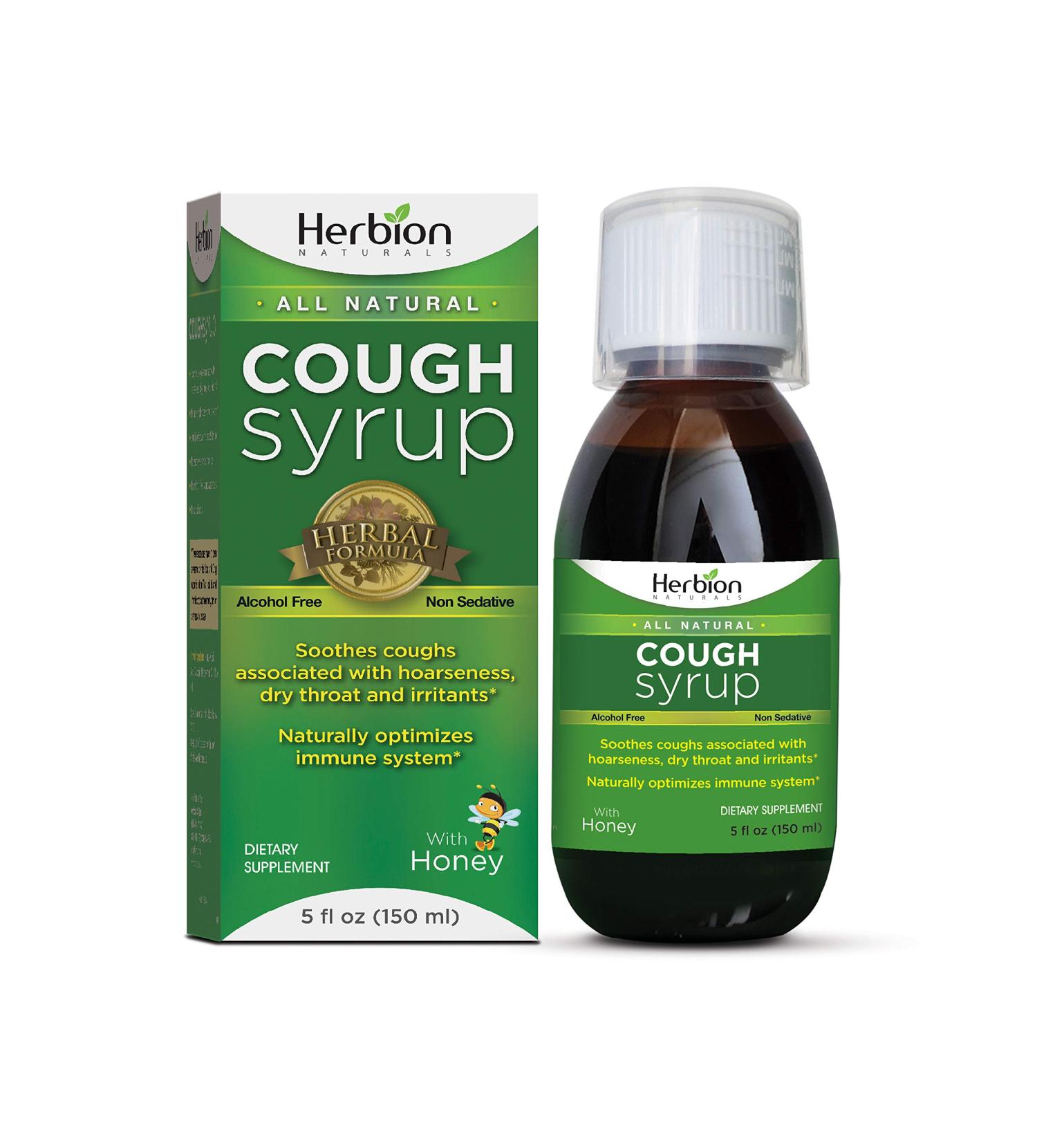 Herbion Naturals Throat Syrup - All Natural & Gluten-Free - 5 oz | Herbal Cough Relief International Shipping - Buy Online on GoSupps.com
