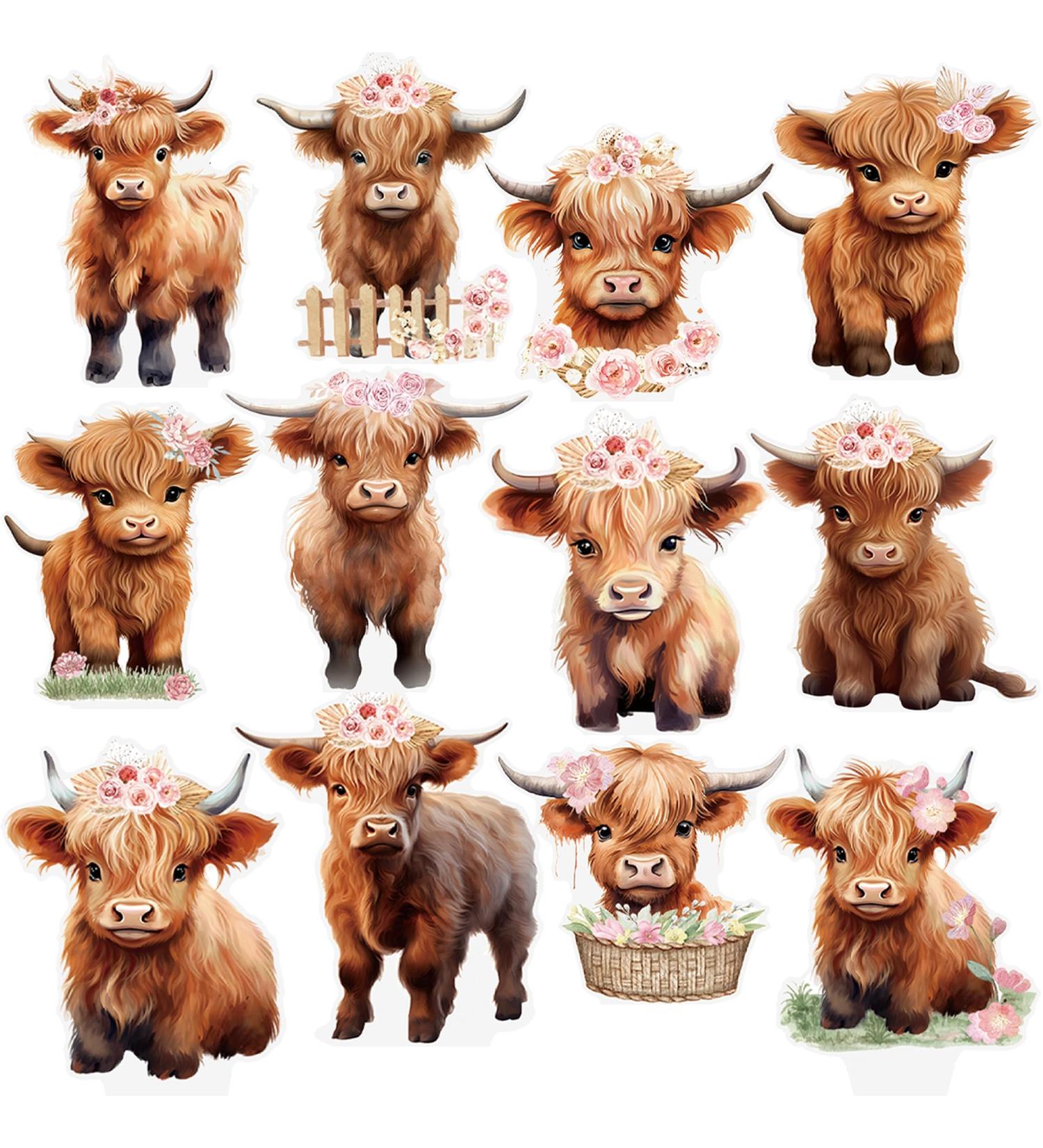 Highland Cow Cupcake Toppers Highland Cow Birthday Party Decorations 48PCS Cow Cupcake Picks Cow Birthday Cake Decorations Highland Cattle Cake Pick for Girls Cow Baby Shower Supplies - Buy Online on GoSupps.com