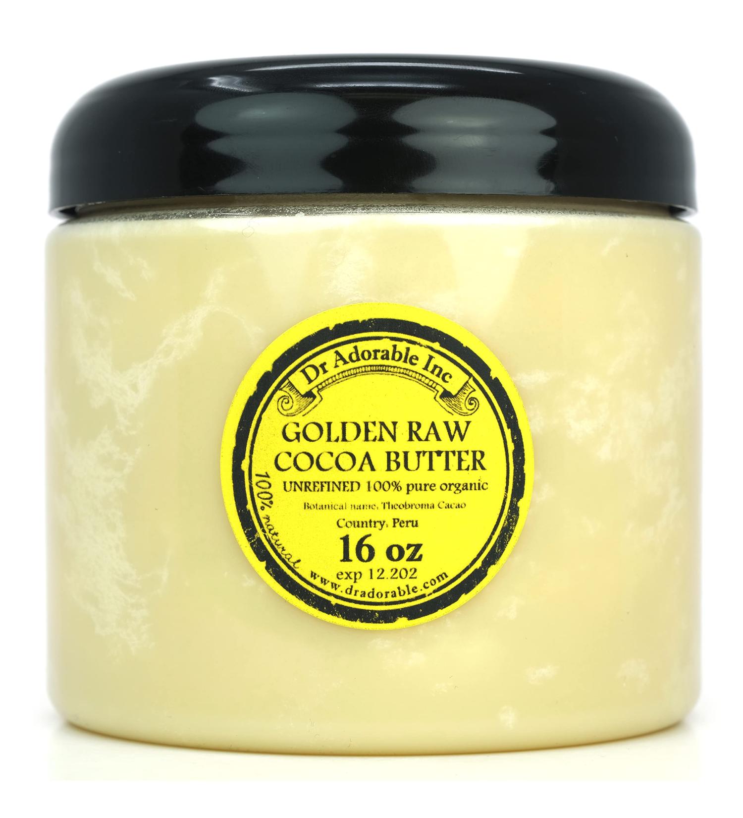 Buy Dr Adorable 16 oz Golden Cocoa Butter - Unrefined Organic & Natural Raw - Prime Pressed Online - International Shipping Available - Buy Online on GoSupps.com