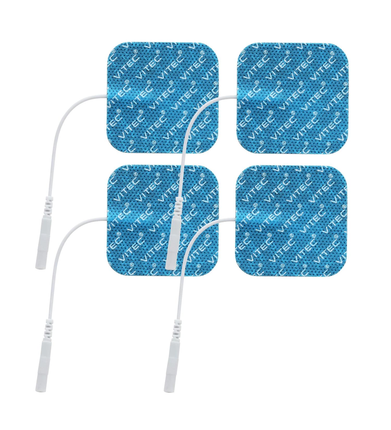 VITEC 4 Adhesive Electrodes Patches for TENS & EMS Devices - 5x5 cm Electrodes for Pain Relief & Muscle Training - Buy Online on GoSupps.com