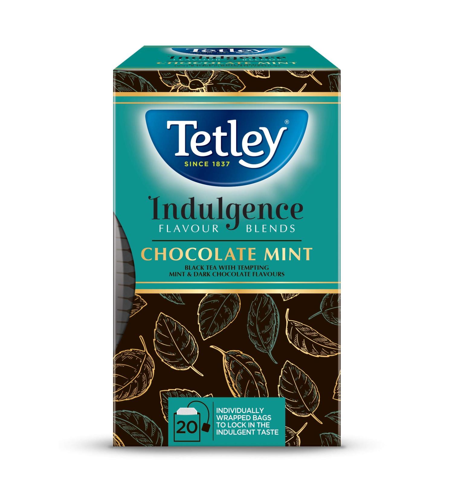 Tetley Indulgence Chocolate Mint Black Tea - Limited Edition 20 Tea Bags 40 Grams Contains Caffeine - Buy Online on GoSupps.com