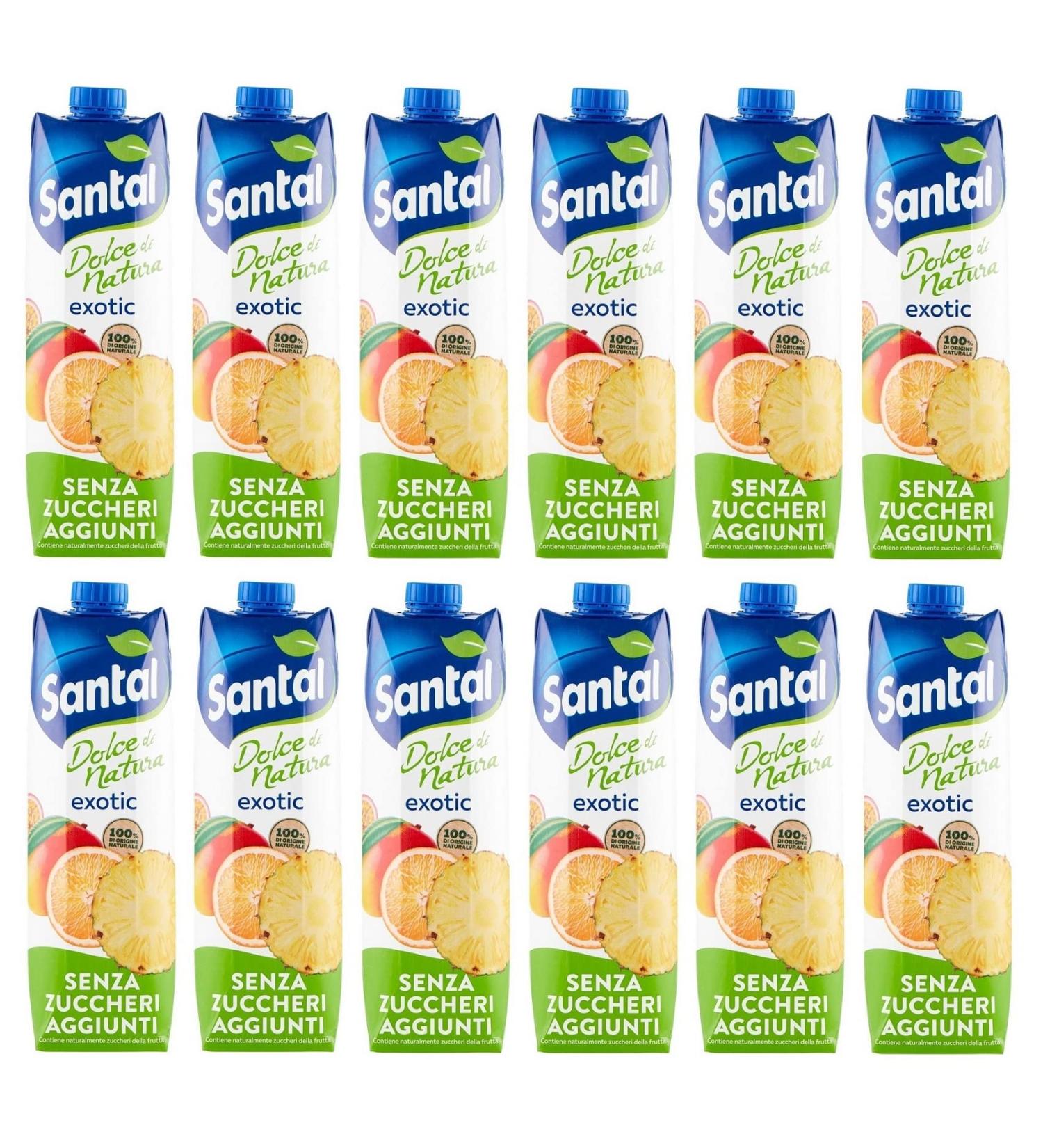 Parmalat Santal Exotic Fruit Juice Sweet by Nature Zero Added Sugars Exotic Fruit Juice No Additives Juice Refreshing Drink Tetrapack 1000 ml - Buy Online on GoSupps.com