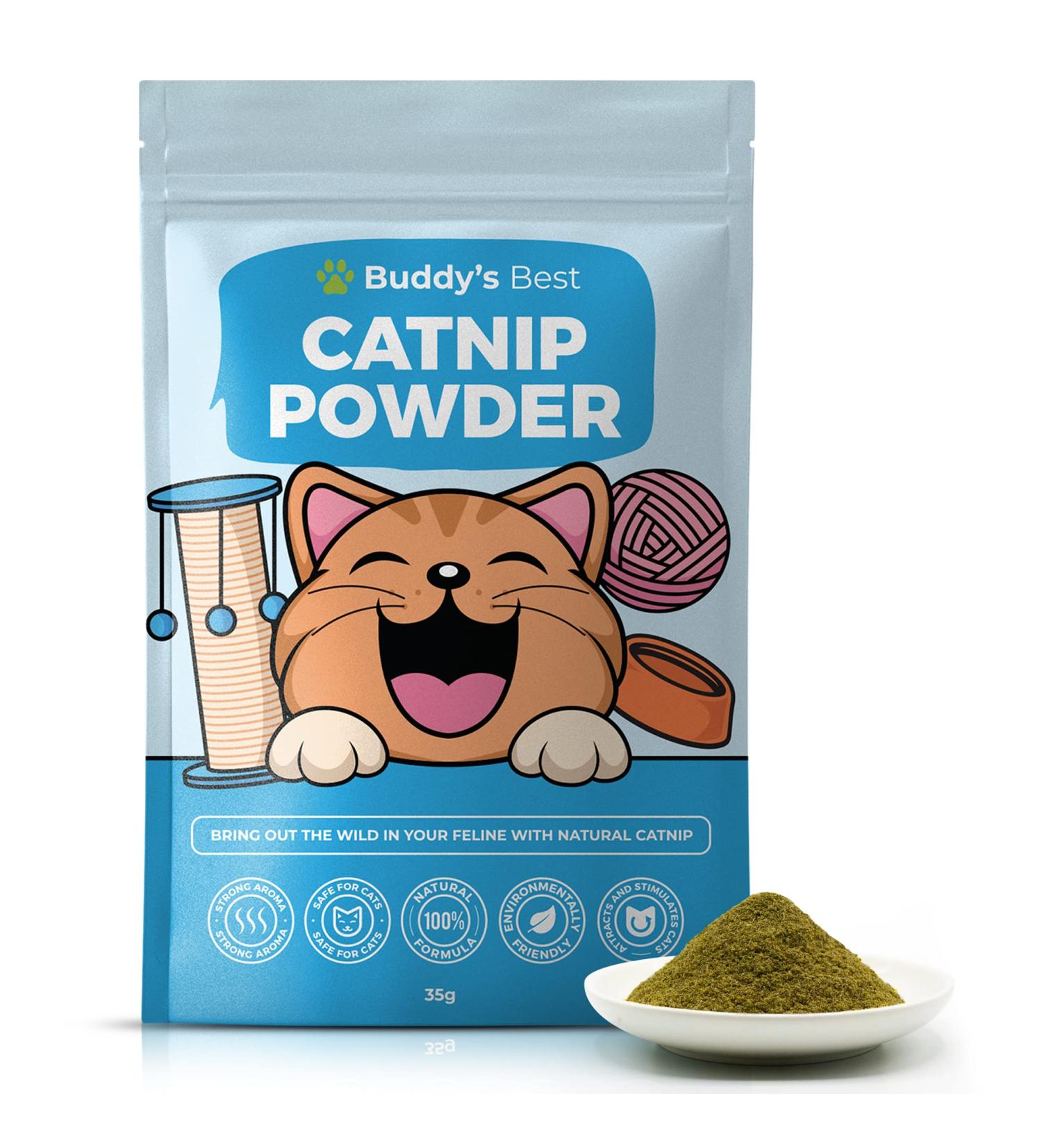 BUDDY'S BEST Catnip | 100% Natural Organic & Air Dried | Strong & Pungent Aroma Encourages Exercise & Play | 35g - Buy Online on GoSupps.com