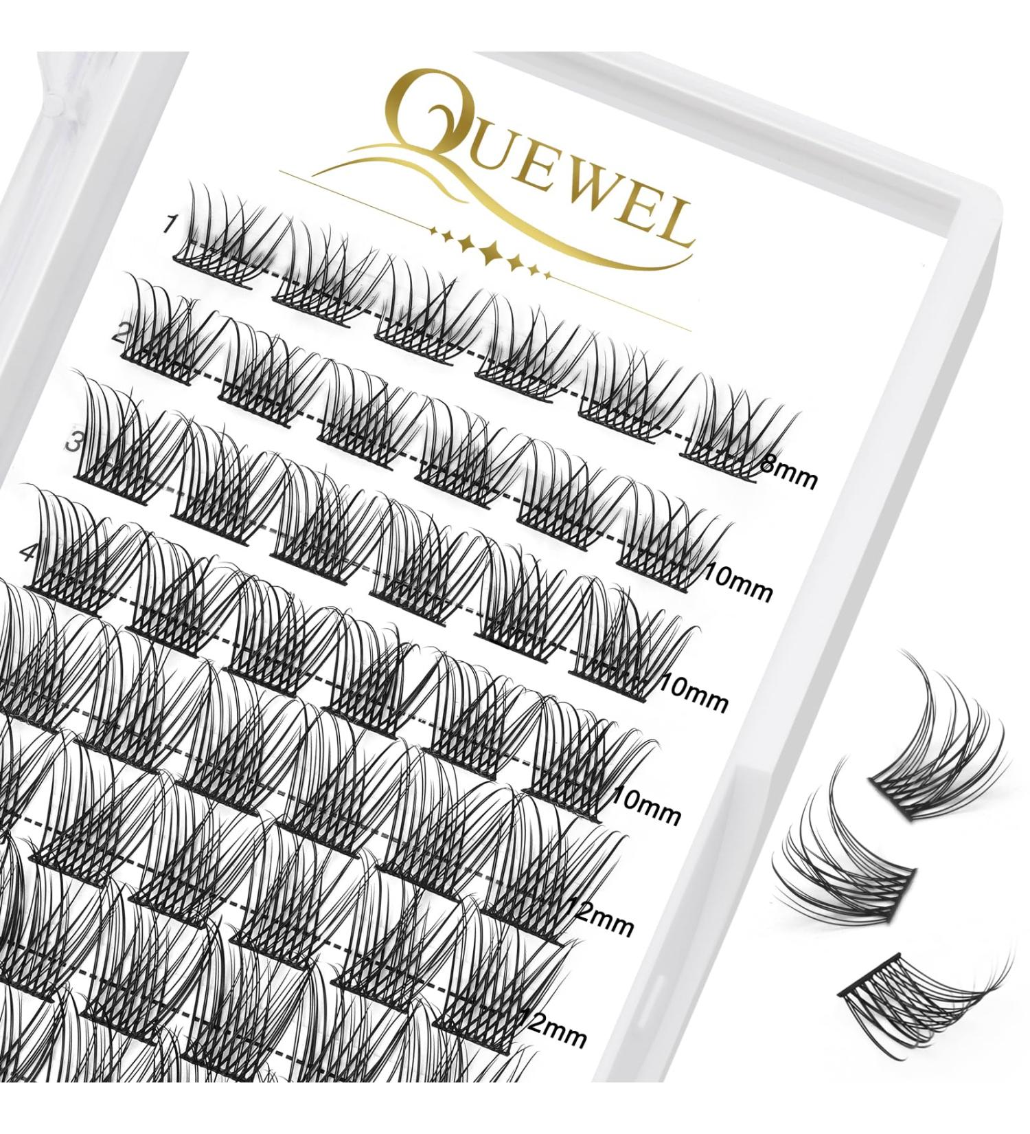 QUEWEL D Curl Individual Eyelash Clusters - 8-16mm Natural DIY Eyelash Extensions for Makeup | 1 Pack - Buy Online on GoSupps.com