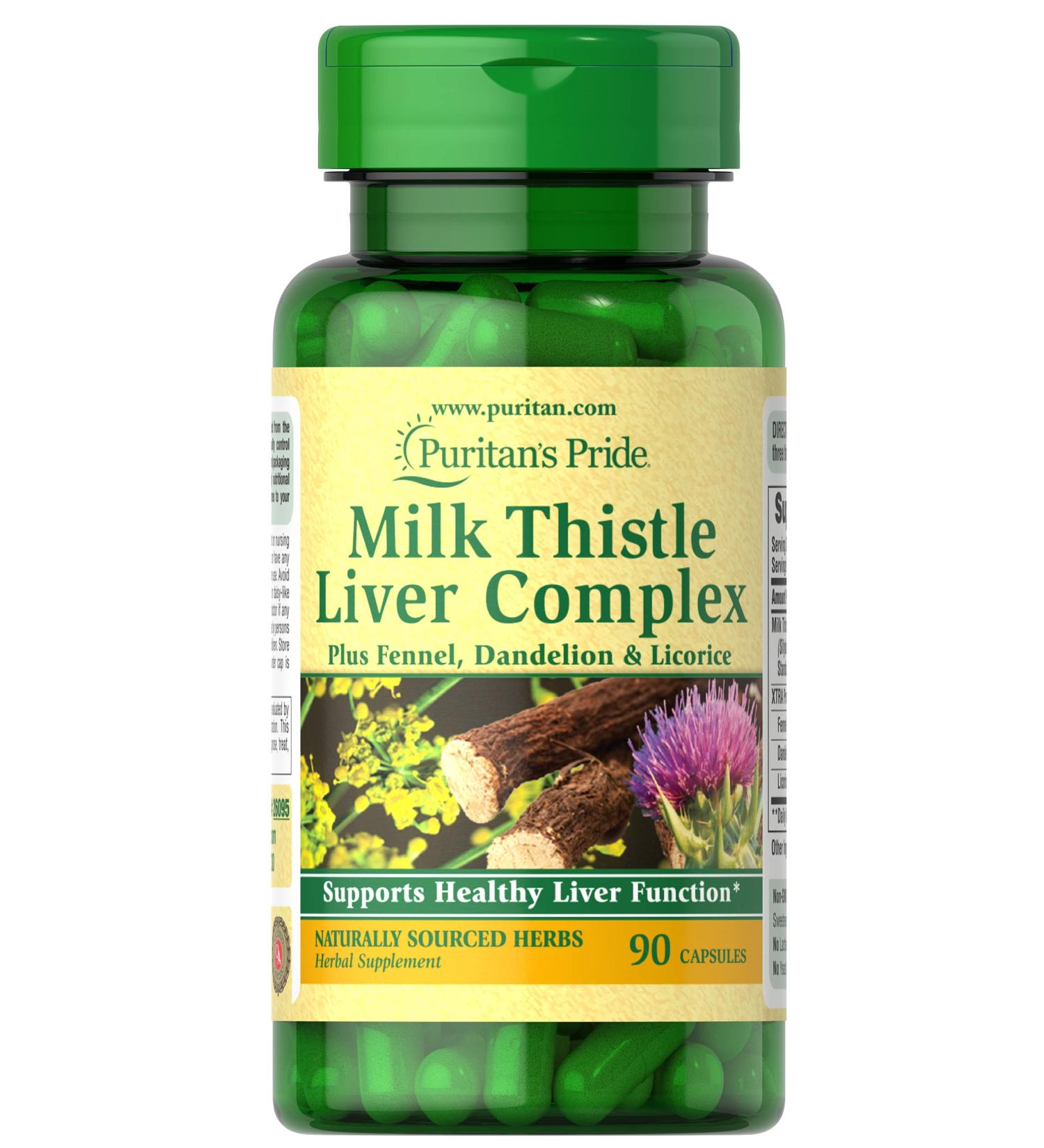 Milk Thistle Liver Complex - 90 Count by Puritan's Pride for Healthy Liver Function - Buy Online on GoSupps.com
