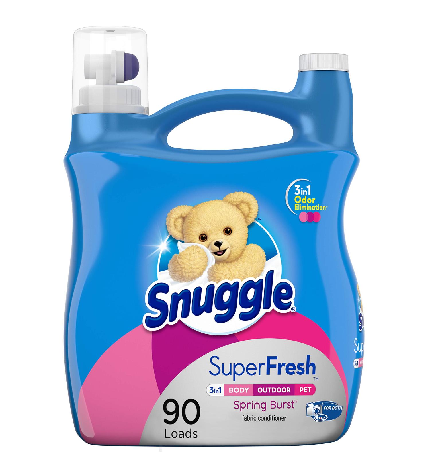 Snuggle Plus Super Fresh Liquid Fabric Softener - Spring Burst 95 Fl Oz - Softens & Freshens Laundry - Buy Online on GoSupps.com