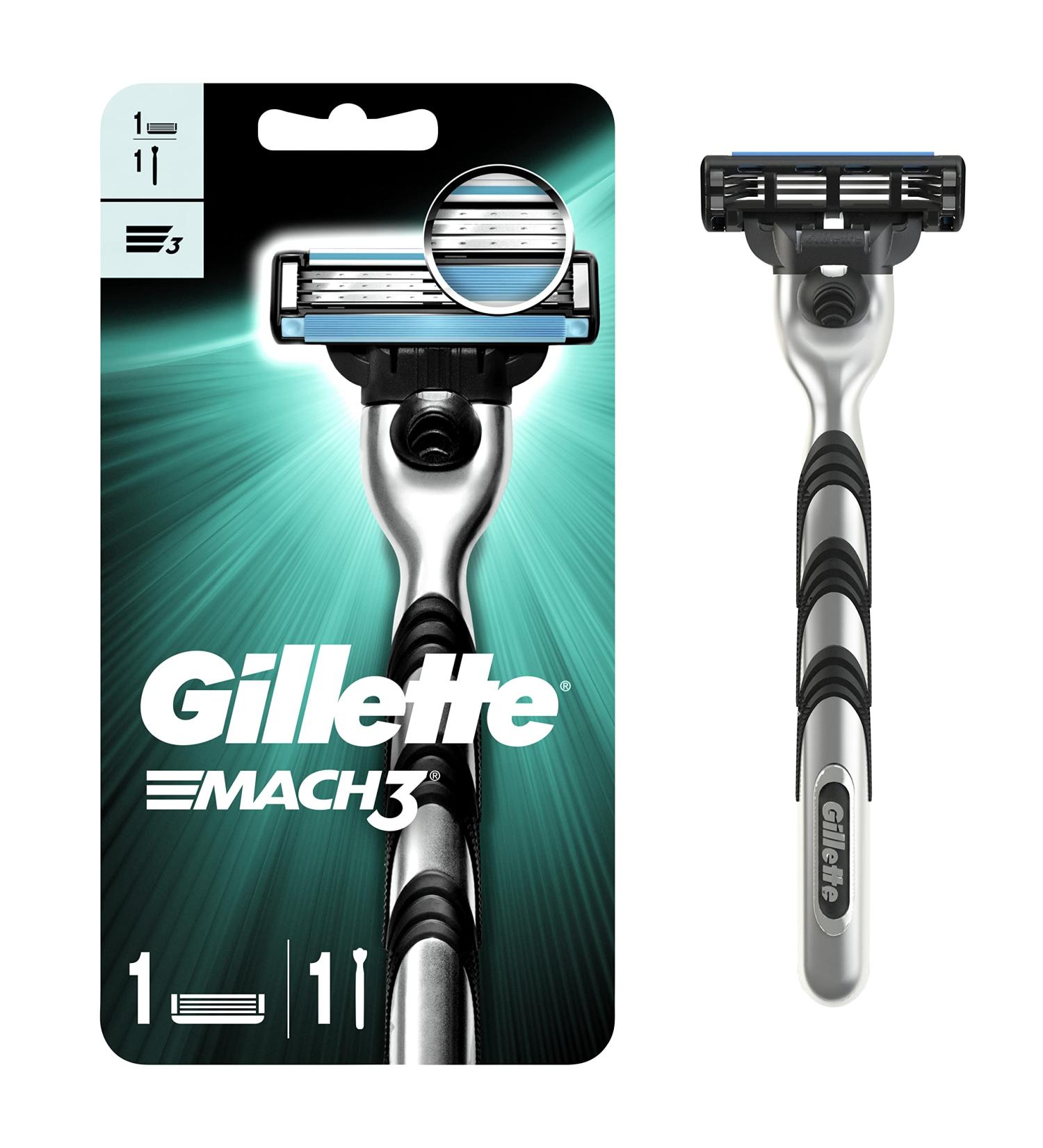 Gillette Mach3 Men's Razor Handle with 1 Blade Refill - Smooth Shave Guaranteed - Buy Online on GoSupps.com