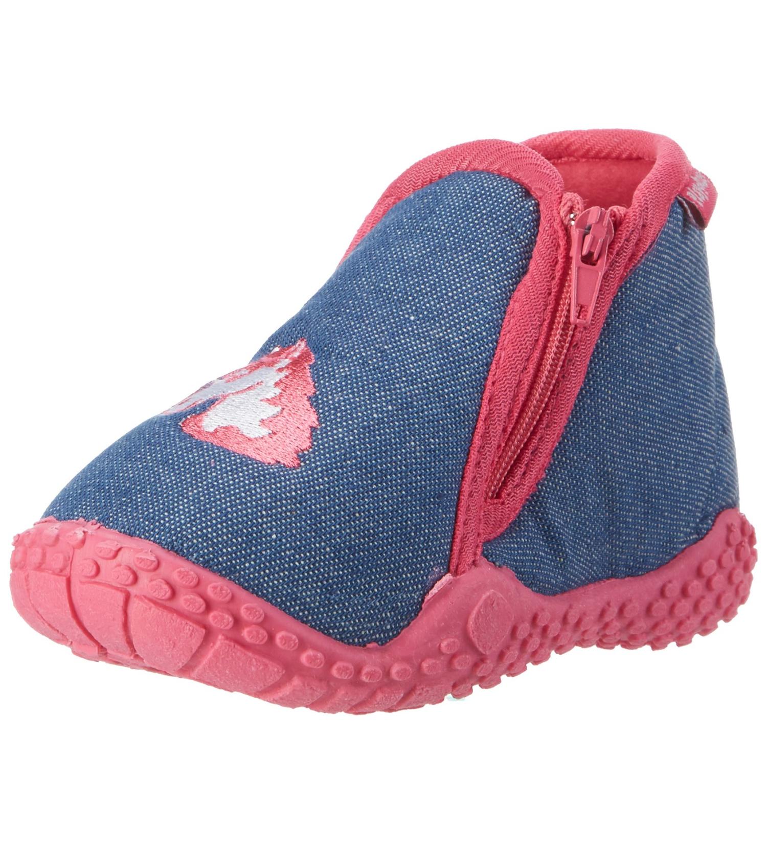 Playshoes Kid's Anti-Slip Unicorn Pantuflas - Blue Jeansblau - Size 9 UK - Buy Online on GoSupps.com