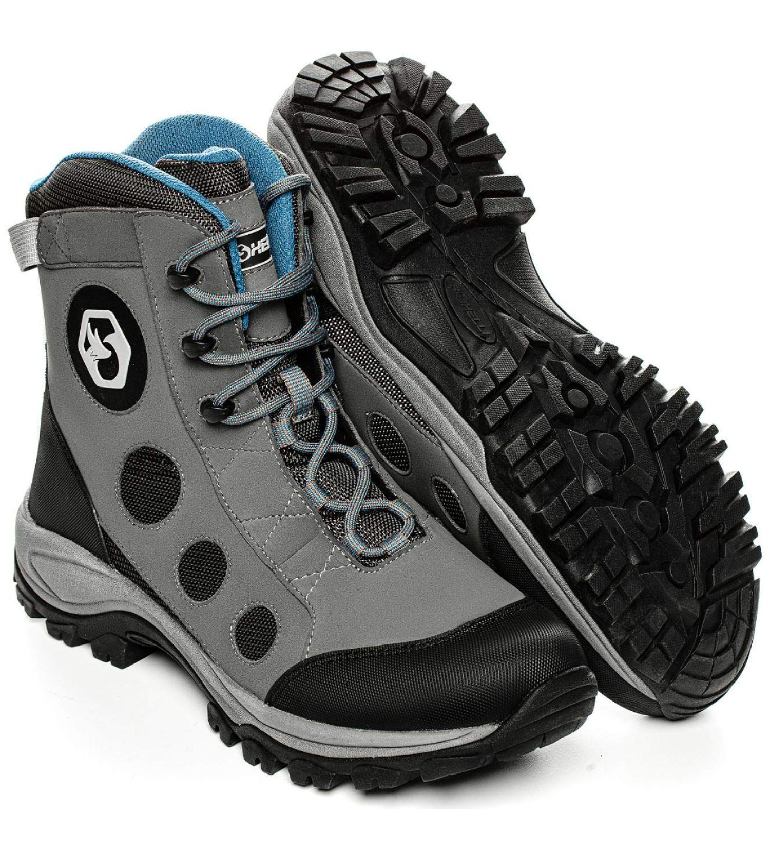 Foxelli Lightweight Wading Boots for Men - Rubber Sole, Grey, Size 14 | Fly Fishing Shoes - Buy Online on GoSupps.com