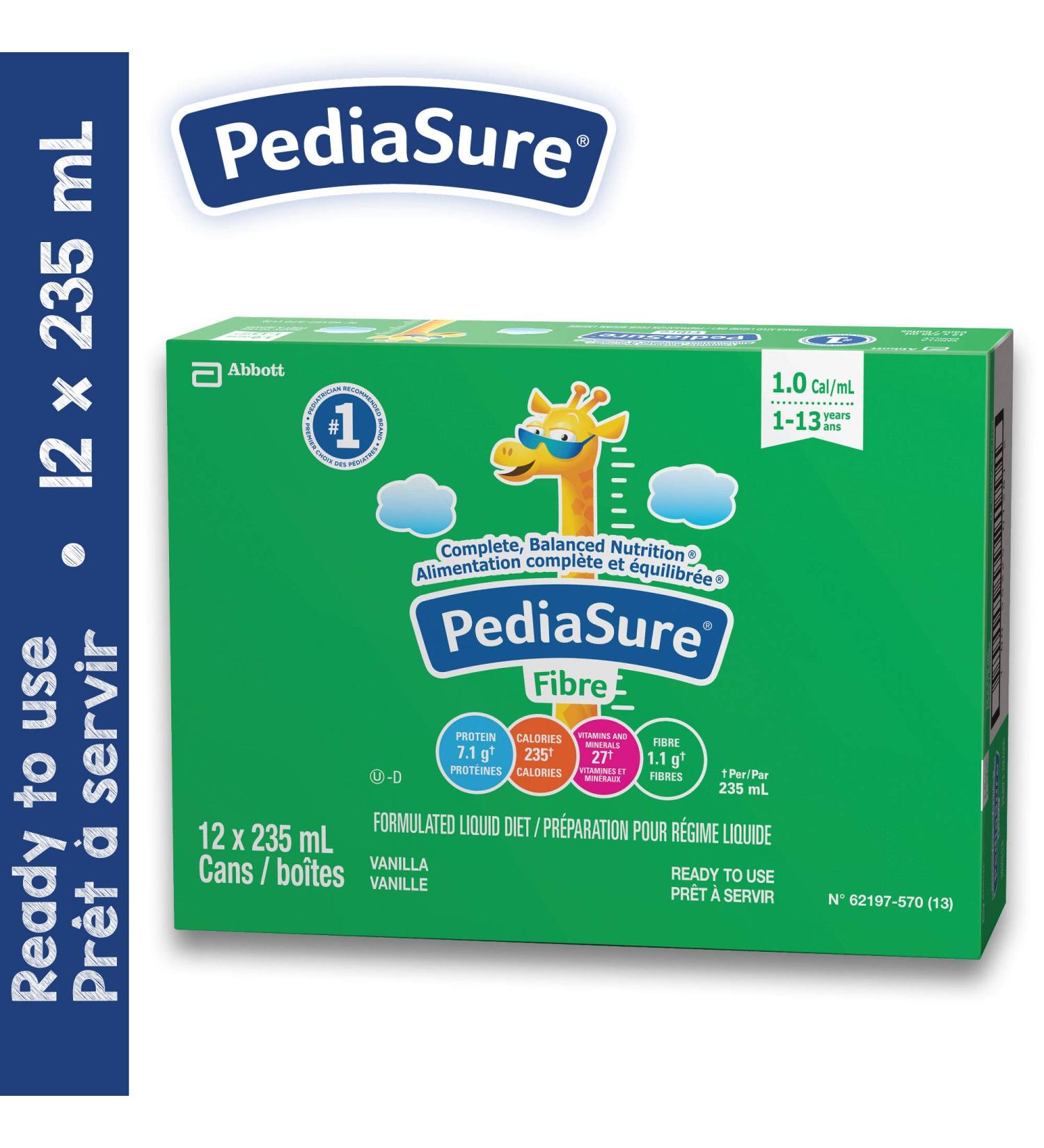 PediaSure Fibre Formulated Liquid Diet Vanilla 12 count 2820 mL - Buy Online on GoSupps.com