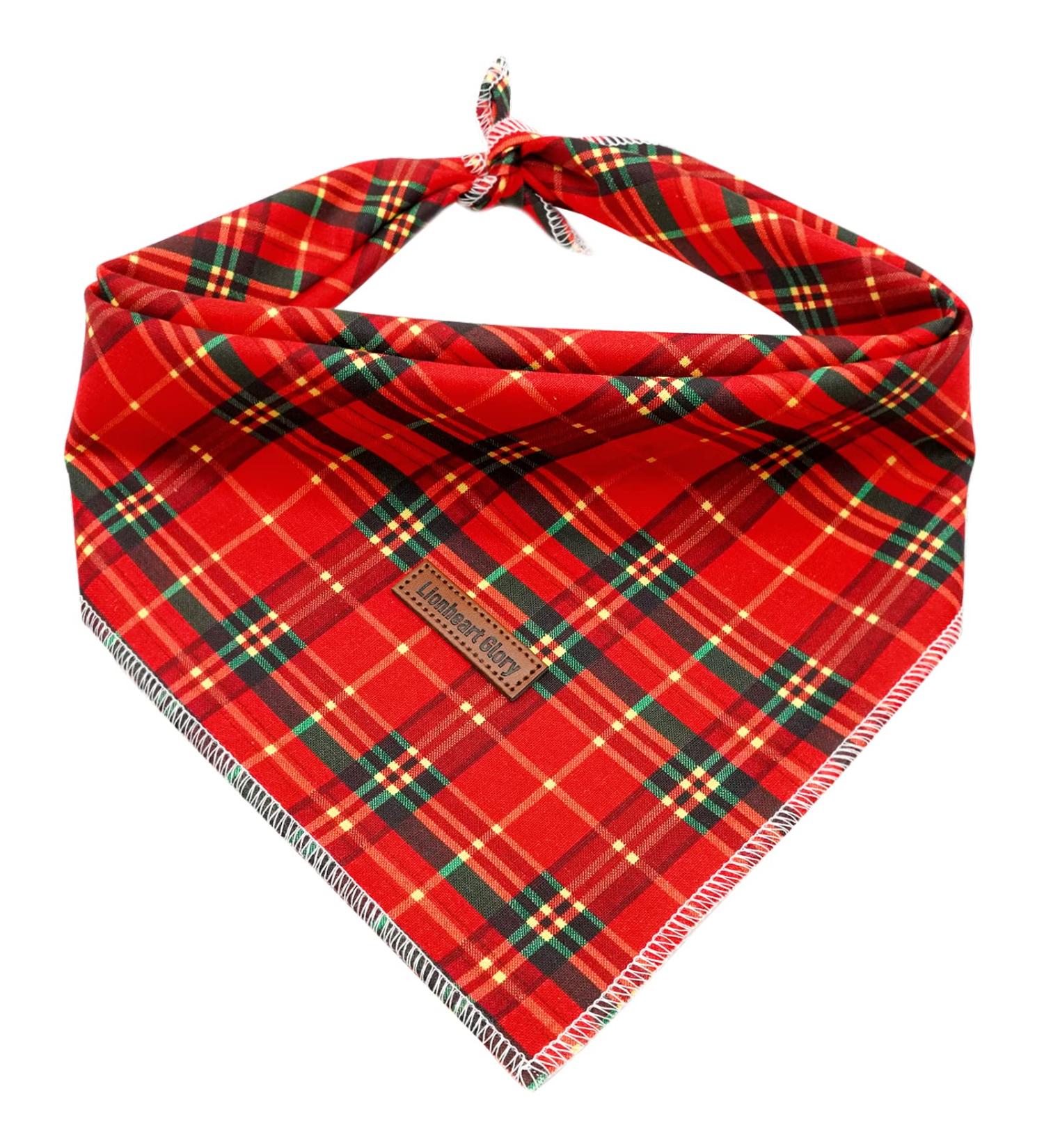 Buy Lionheart Glory Dog Haller Christmas Bib | Adjustable Red Plaid Neckerchief for Large Dogs Packable Soft Cotton - Buy Online on GoSupps.com