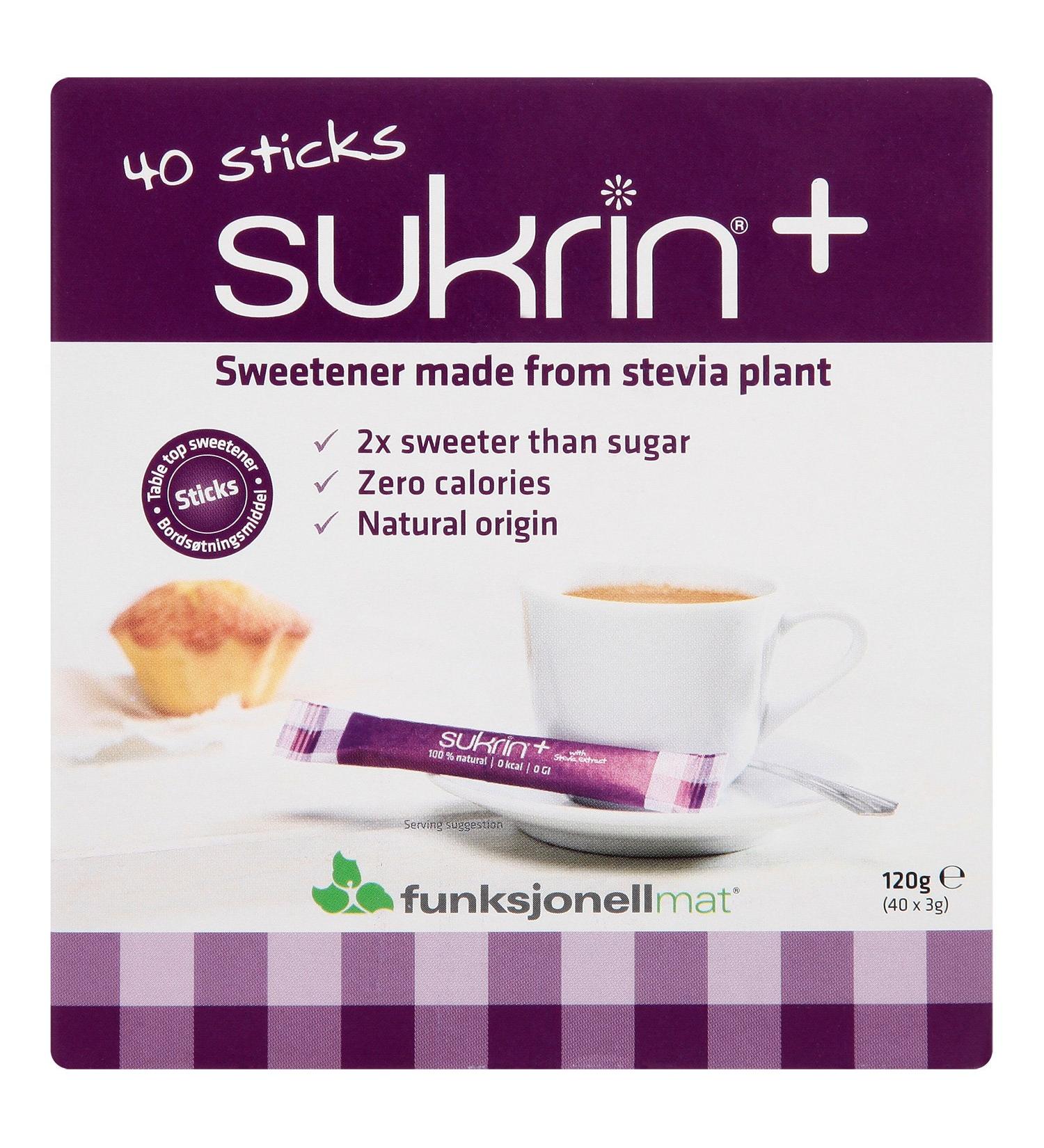 Buy Sukrin+ Sticks Online - Low-Calorie Sweetener for Healthy Baking | International Shipping Available - Buy Online on GoSupps.com