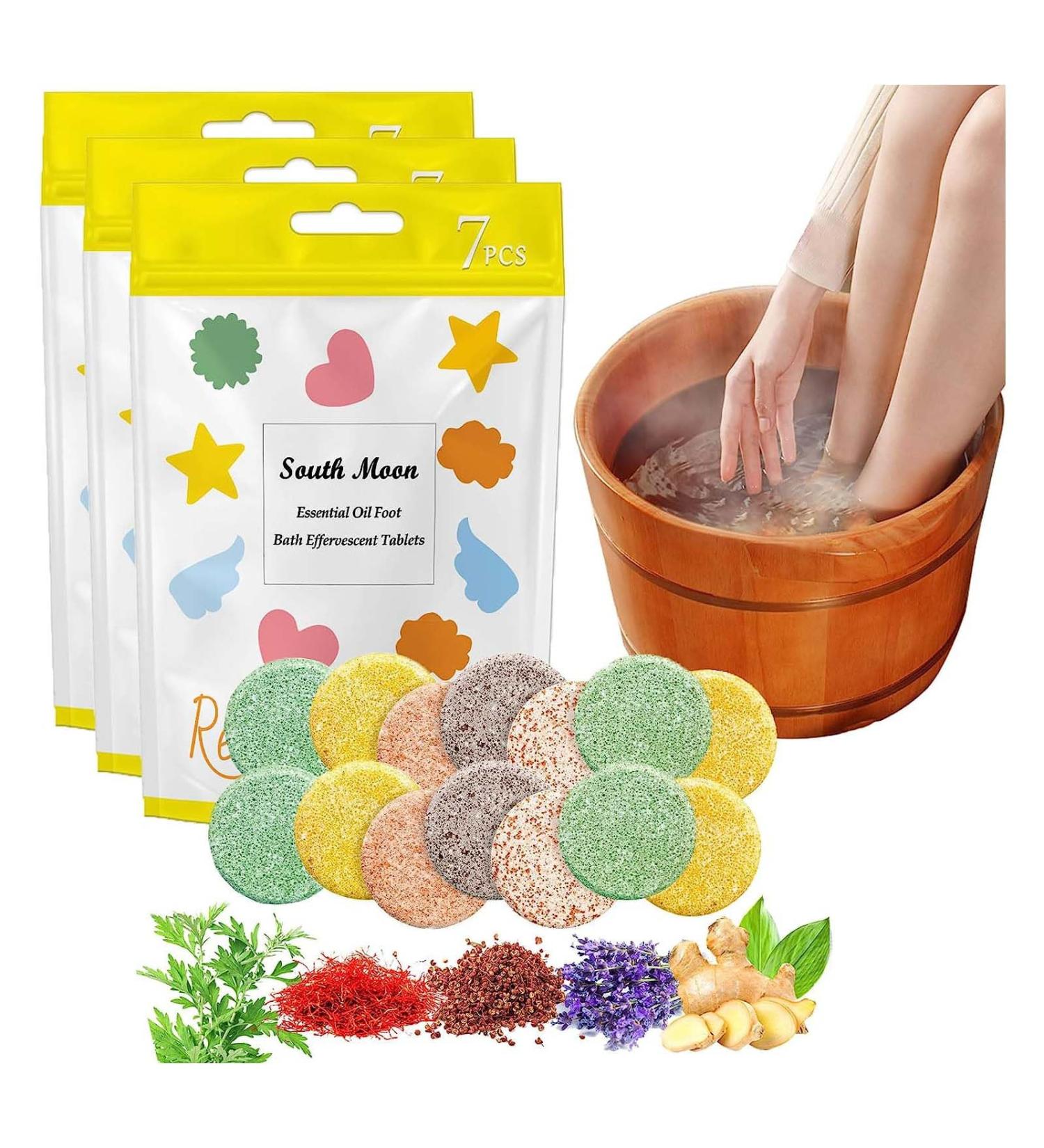 NatureFoot Essential Oil Foot Bath Efficiency Tablets 3 Packs of Effervescent Natural Shape Tablets for Ultimate Relaxation - Buy Online on GoSupps.com