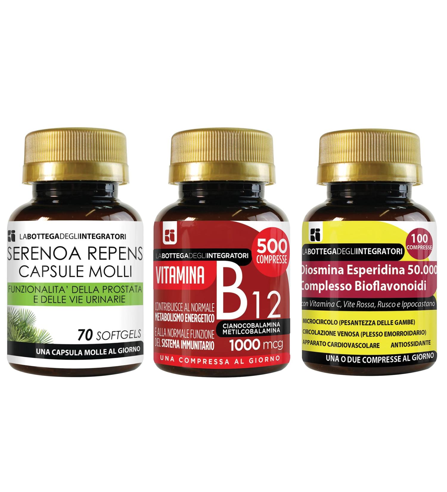 SERENOA REPENS 70 G LULES - VITAMINE B12 500 COMPRIM S - DIOSMINE HESP RIDINE BIOFLAVONO DES 100 COMPRIM S | PROSTATE NERGIE CIRCULATION MICROCIRCULATION - Buy Online on GoSupps.com