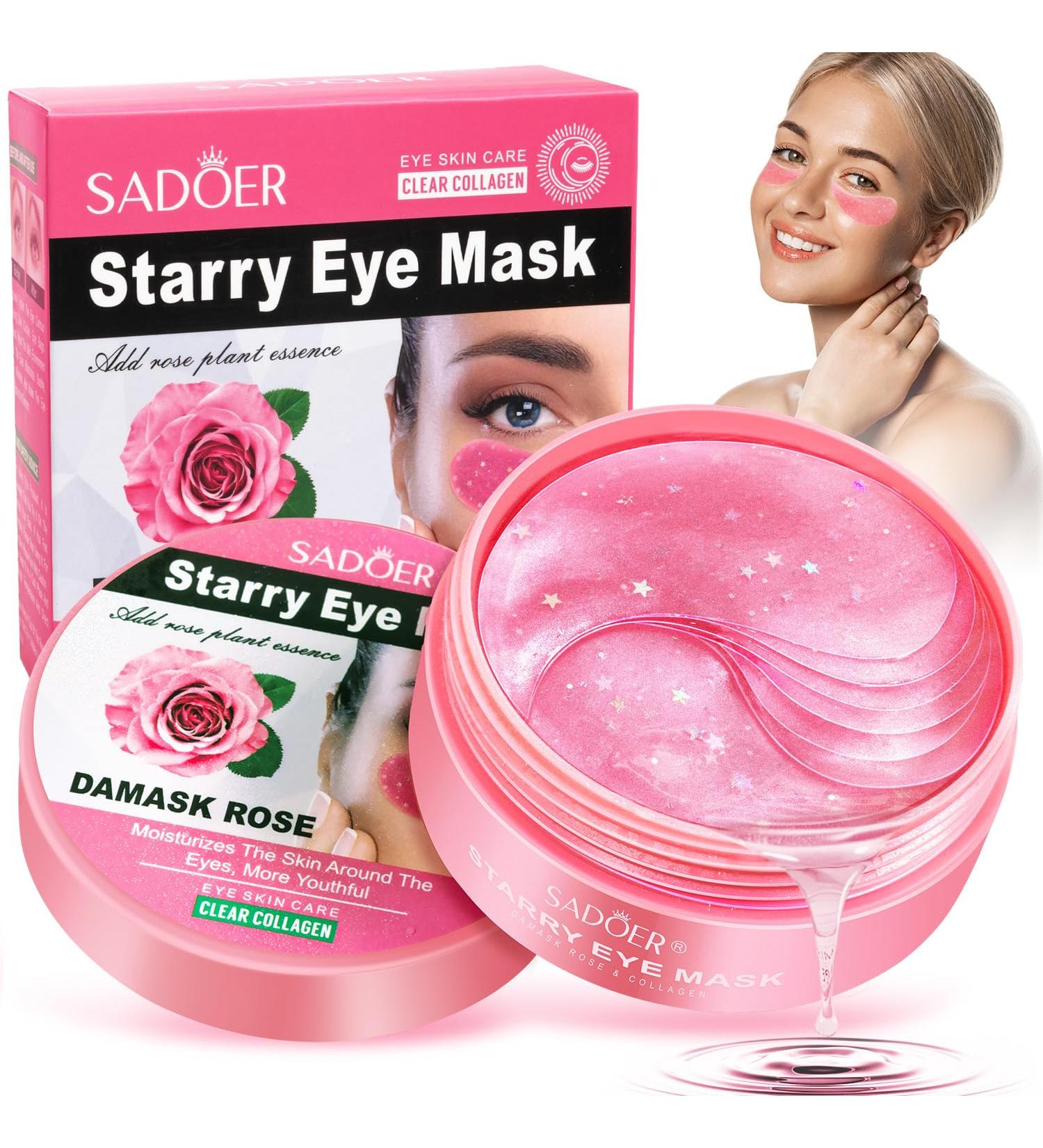 60 Anti-Aging Eye Pads with Hyaluron & Collagen | Dark Circles & Puffiness Relief | Pink Eye Mask - Buy Online on GoSupps.com