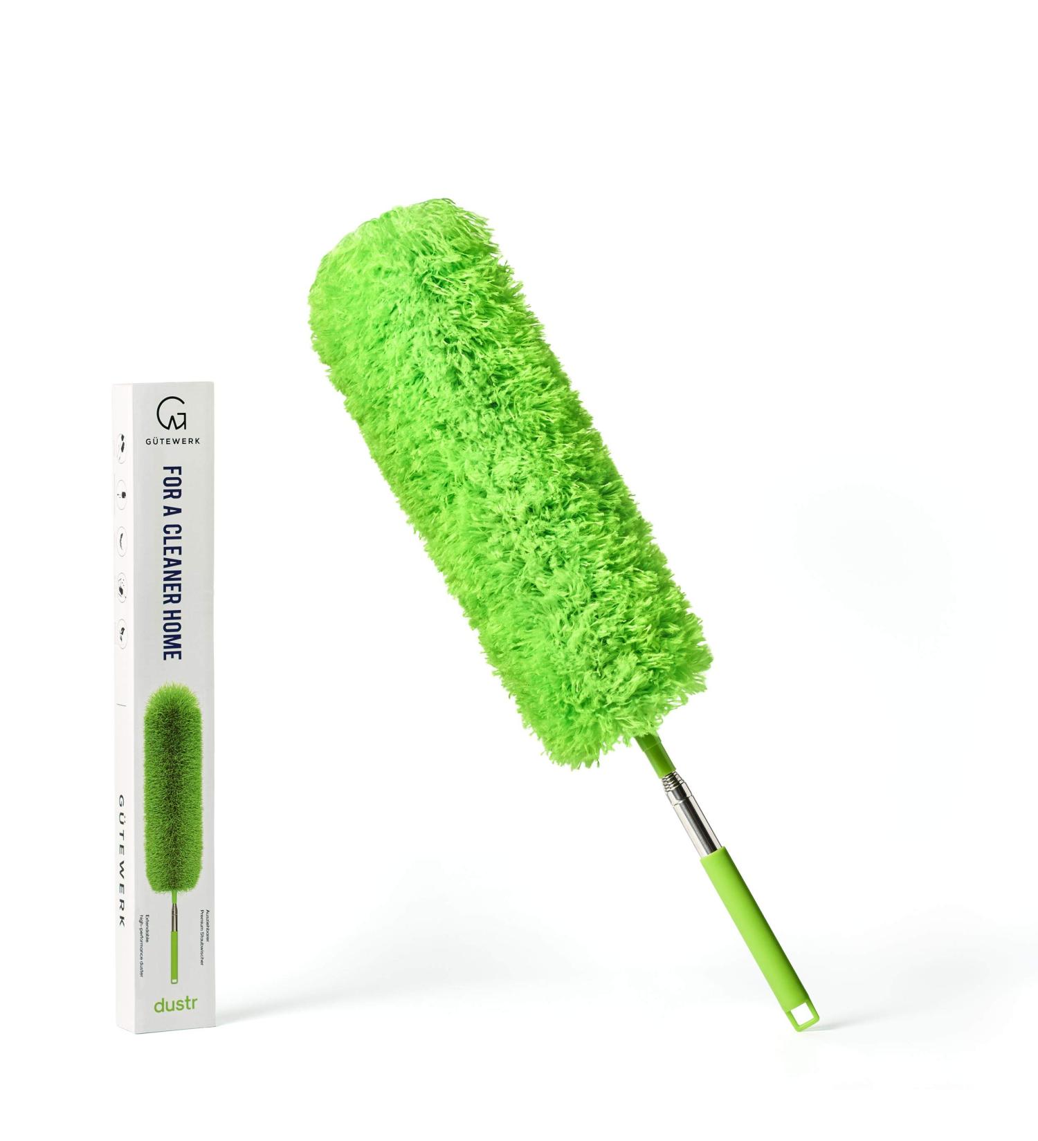 GTEWERK Microfiber Duster with Extension Pole - Feather Duster for Ceiling Fan and Cleaning - Electrostatic Bendable Head - 55 Inch - Buy Online on GoSupps.com