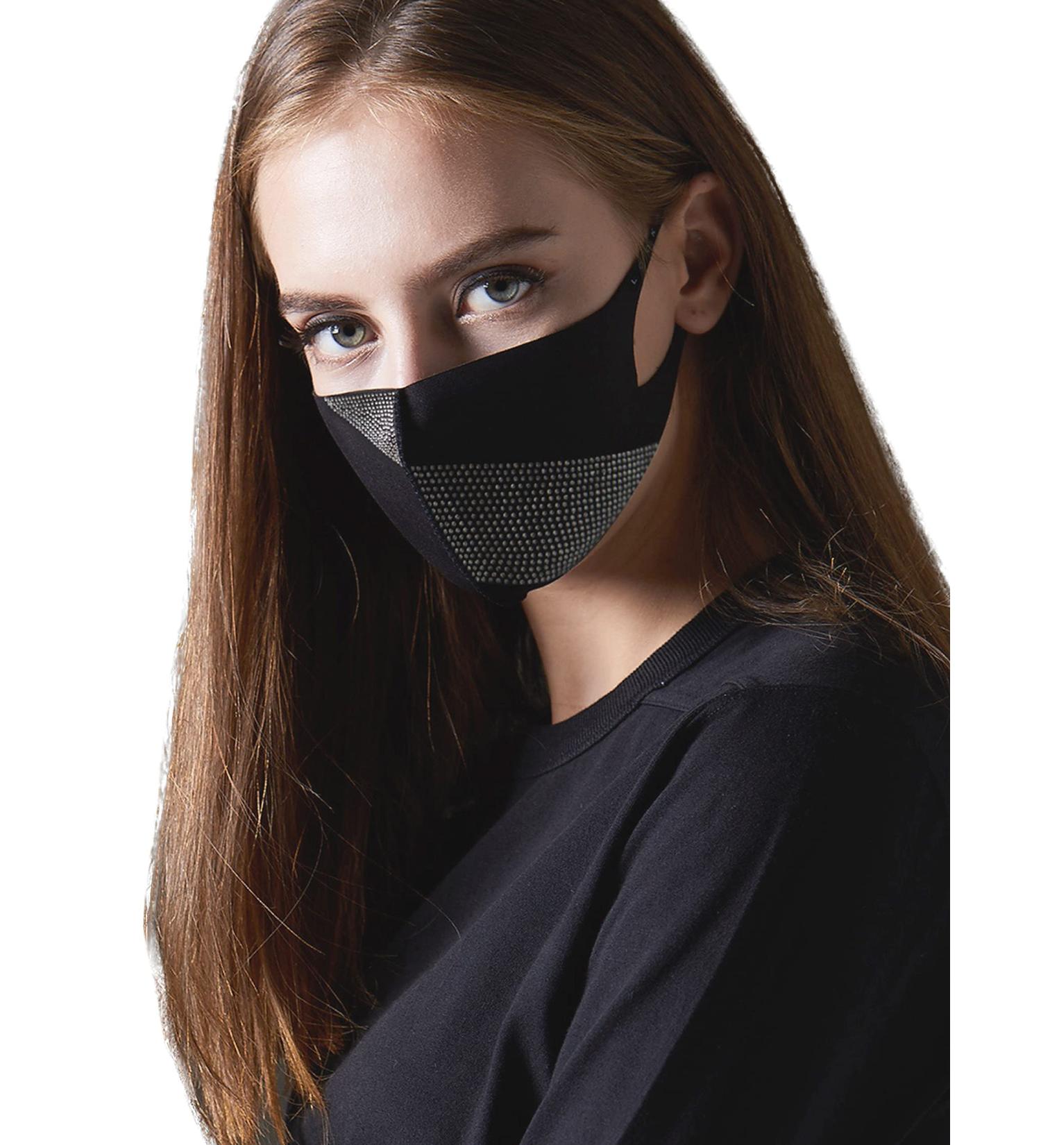LOOKA AG Prism Black Crystal Mask - Washable Reusable Comfortable Protective Fashion Mask | International Shipping - Buy Online on GoSupps.com