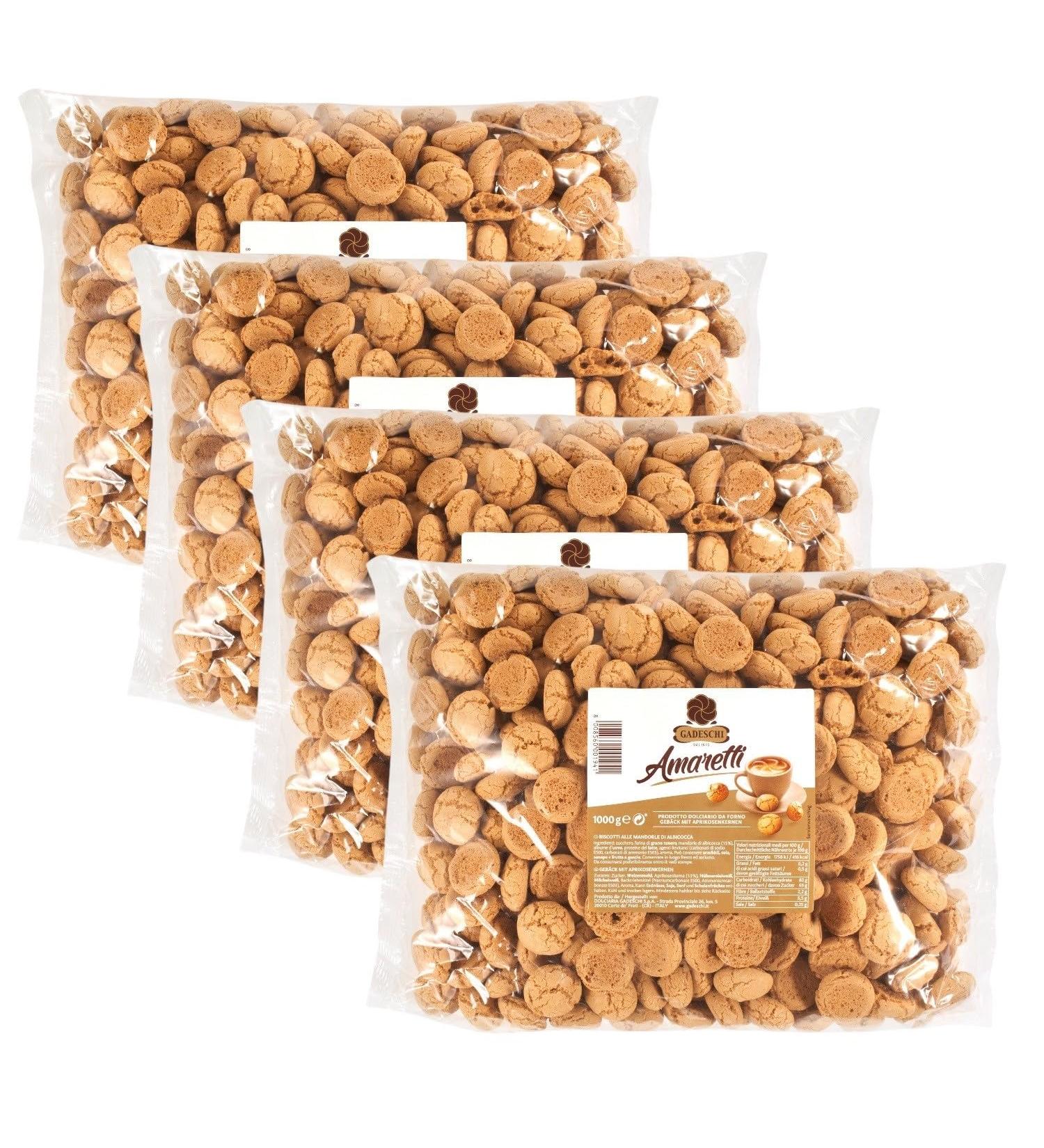 Gadeschi Amaretti 4x1kg | Italian Apricot Kernel Biscuits | Large Coffee Treats | 4kg Amaretti Pack - Buy Online on GoSupps.com