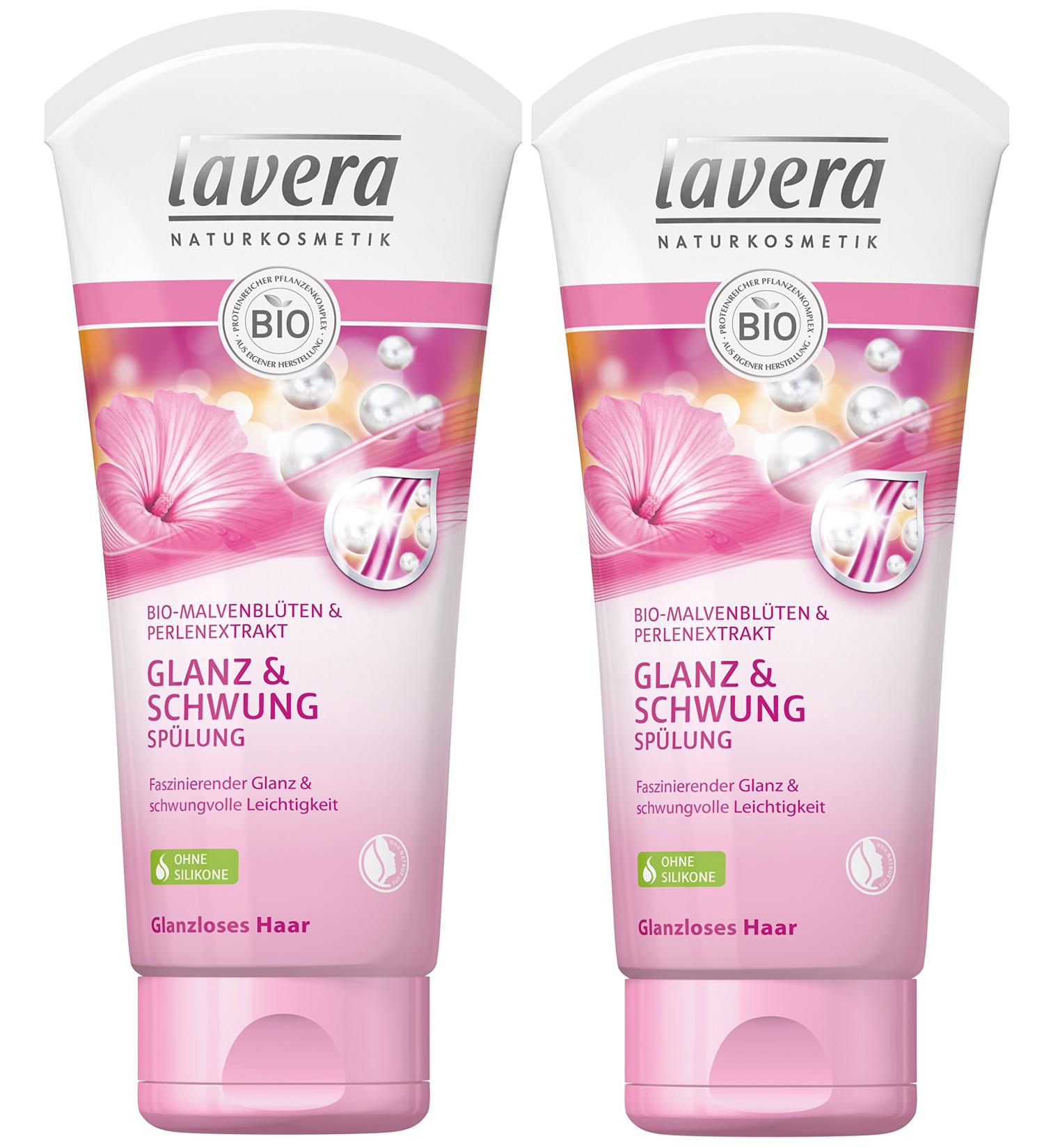 Lavera Hair Rinsing Gloss & Swing Husk - Malvenbl tze & Pearl Extract | Natural Hair Care | Nature Cosmetics 2 Pack (200ml x2) - Buy Online on GoSupps.com