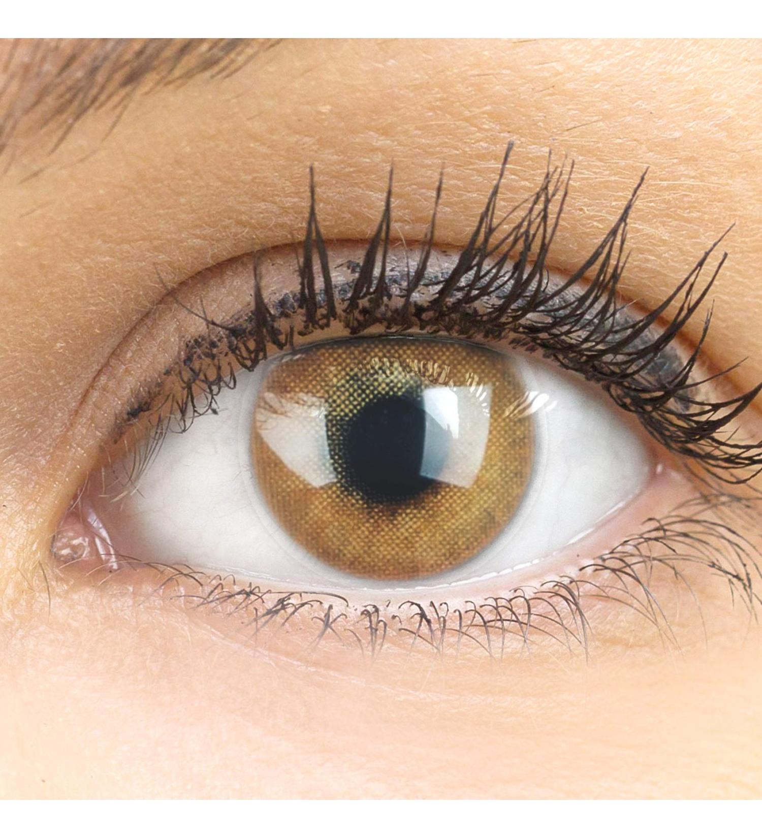 Silicone Comfort Jasmine Brown Contact Lenses - Natural Look 1 Pair Dia 14.00 No Prescription - Glamlens - Buy Online on GoSupps.com