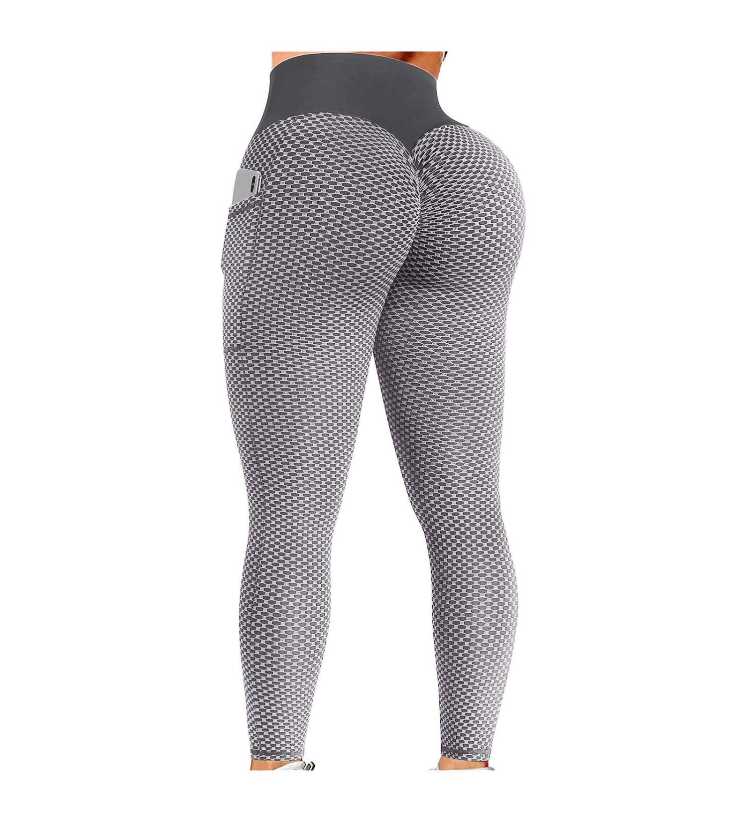 LIEIKIC TIK Tok Leggings with Pockets, High Waist Butt Lift Yoga Pants for Women, Gray - Size Small - Buy Online on GoSupps.com
