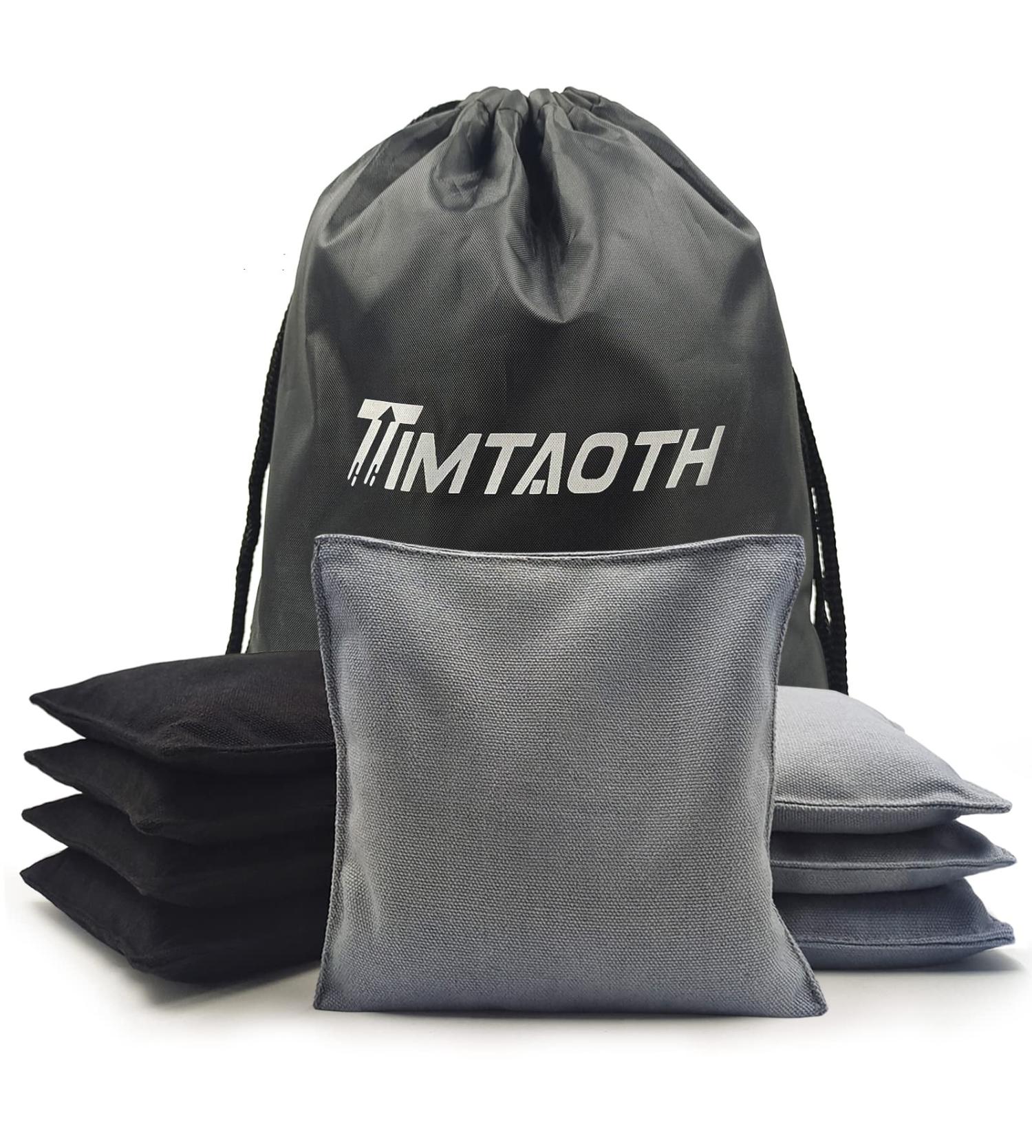 Cornhole Bags Set of 8 - All-Weather Resistant Premium Bean Bags for Tossing Game - Includes Tote Bag - Regulation Size Professional Corn Hole Bags in Black/Grey - Buy Online on GoSupps.com