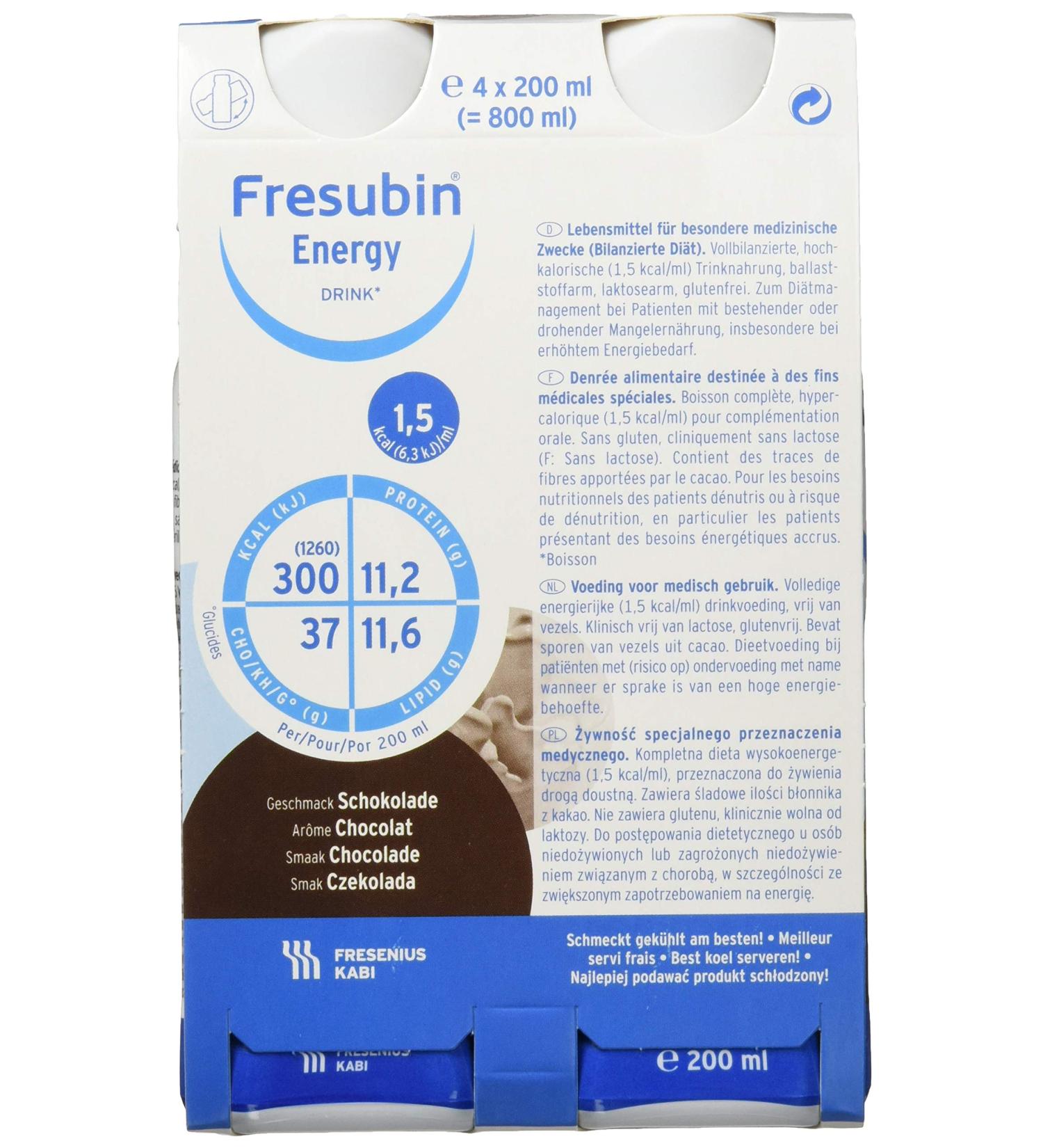 Fresenius Kabi Energy Drink Chocolate - 6x4x200 ml (Pack of 24) | Buy Internationally Online - Buy Online on GoSupps.com