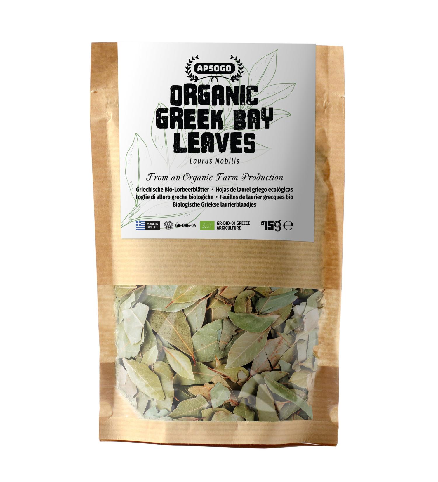 APSOGO Feuilles de Laurier Grecques Bio 75g - Laurus nobilis Enti res et S ch es - Saveur Intense - Sachet cologique - Non Irradi es Sans OGM - Buy Online on GoSupps.com