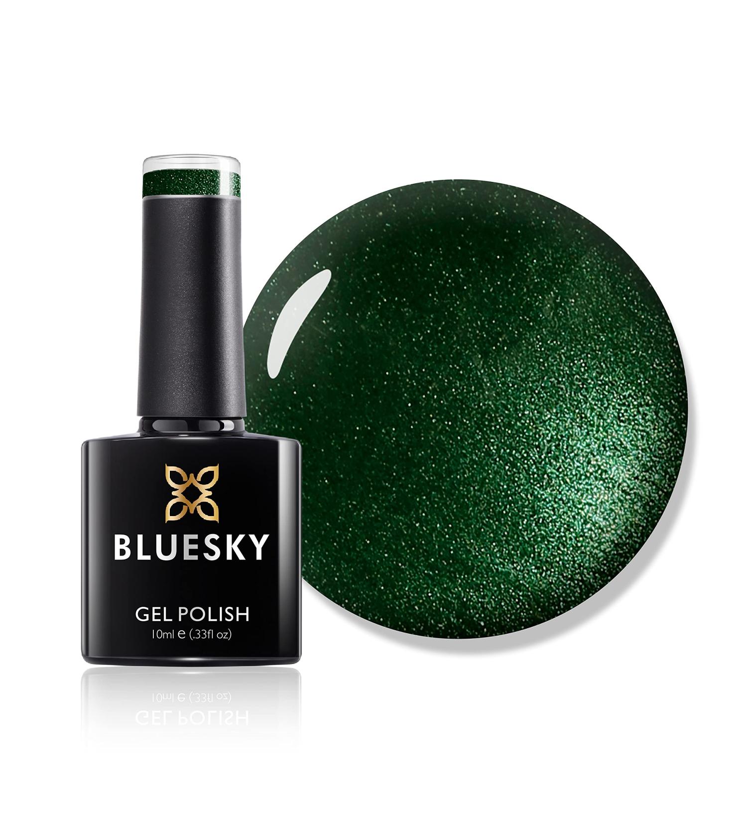 Bluesky Gel Nail Polish Dark Green Sparkle 80541 Dark Dark Green Glitter Green Long Lasting Chip Resistant 10 ml (Requires Curing Under UV LED Lamp) - Buy Online on GoSupps.com