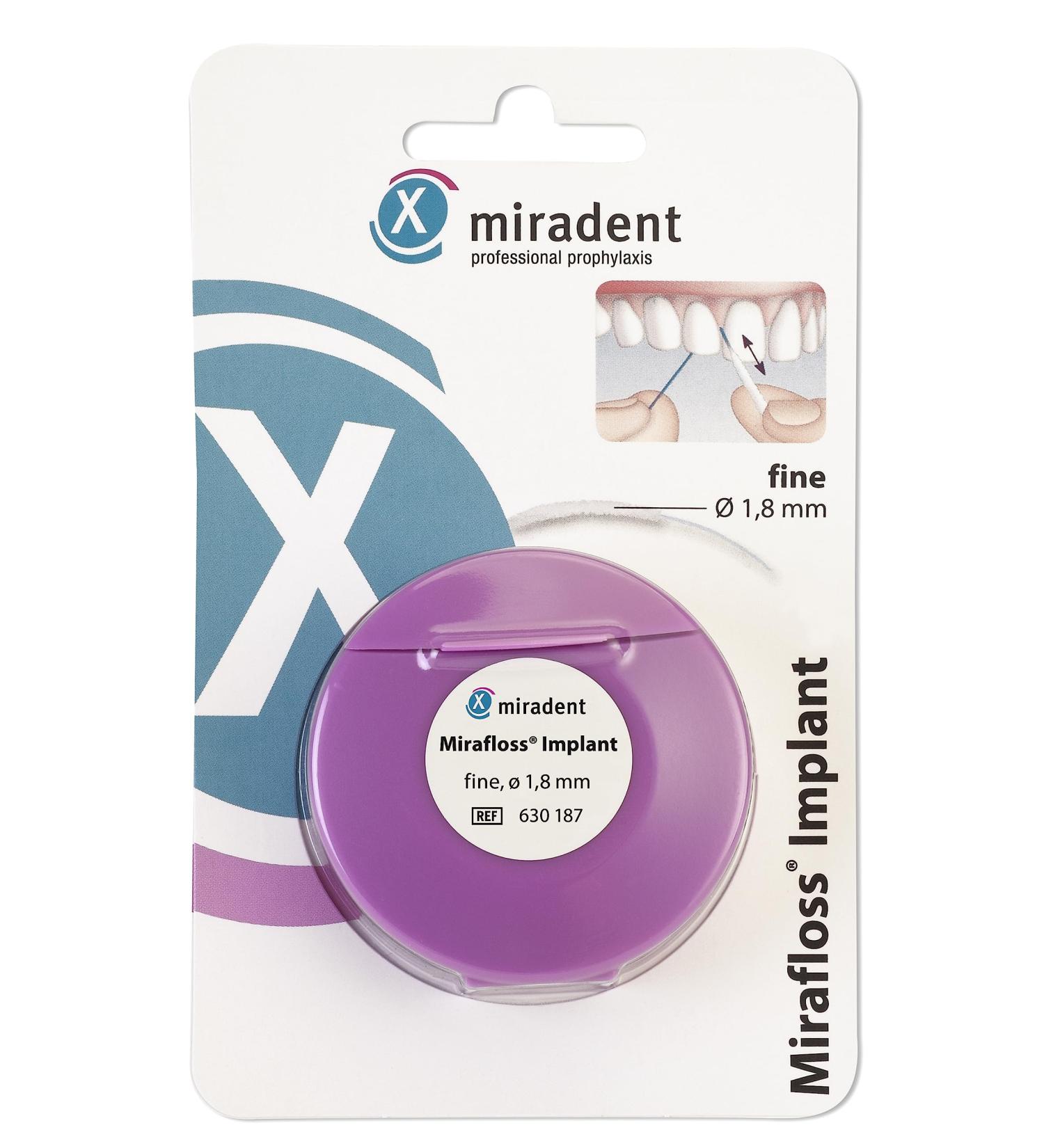 Miradent Mirafloss Implant Dental Floss - Ideal for Implants & Bridges | 1.8 mm 45 cm | International Shipping Available - Buy Online on GoSupps.com