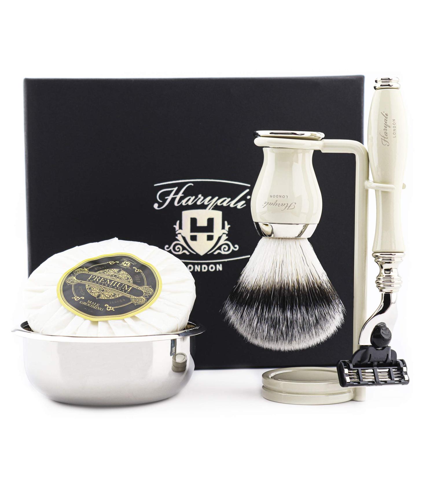 Premium Men's Shaving Kit | Stainless Steel Razor Foam Dish & Brush Set | Classic Shaving Essentials for a Superior Grooming Experience - Buy Online on GoSupps.com