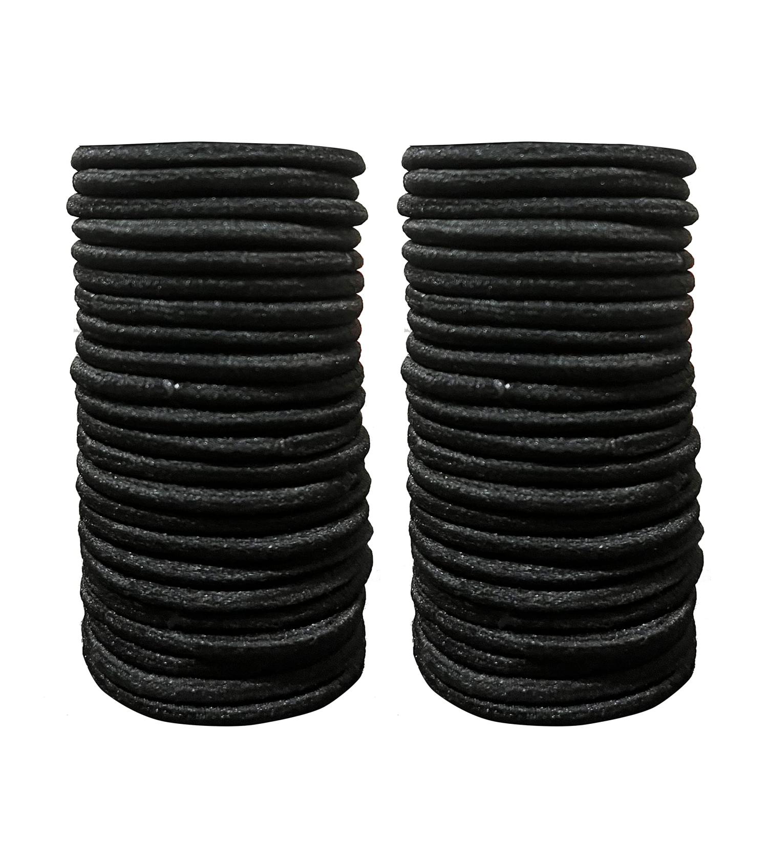 ZBORH 50 Pcs Black Elastic Hair Ties - No Damage Ponytail Holders for Thick Hair - Small Rubber Bands for Women, Girls, and Men - Suitable for Thick Straight or Curly Hair (4mm) - Black - Buy Online on GoSupps.com