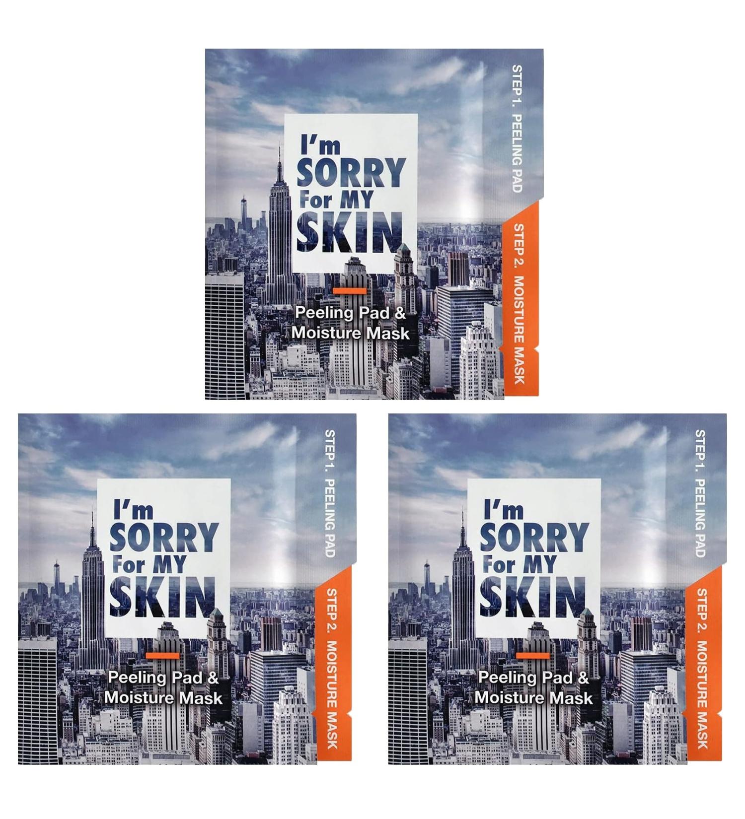 I M SORRY FOR MY SKIN Peeling Pad & Moisture Mask | Korean Toner & Exfoliating Face Pads | Glass Skin Self Care Travel Essentials Kit (Set of 3 - Buy Online on GoSupps.com
