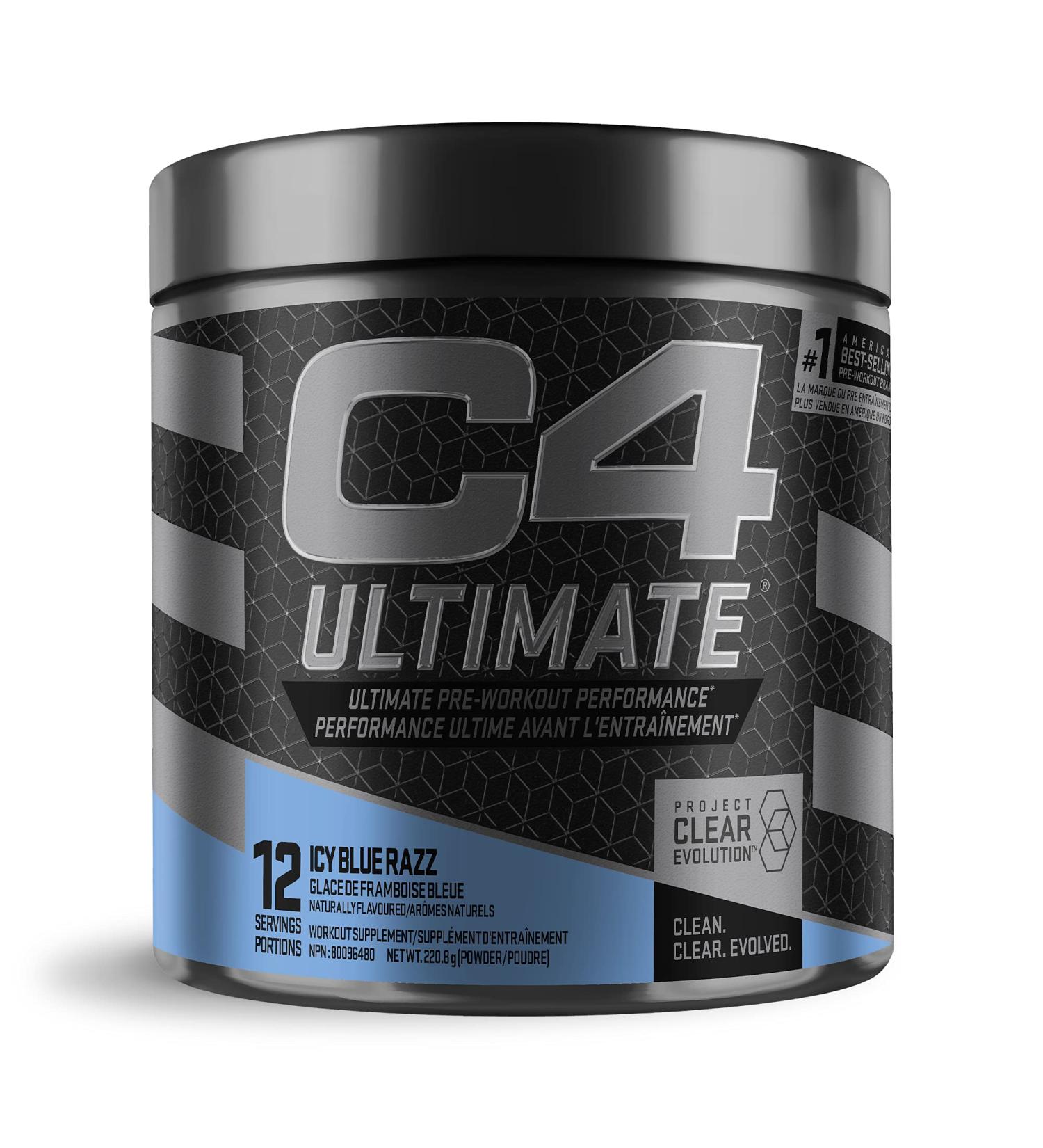 Cellucor C4 Ultimate Pre Workout Powder - Sugar Free Preworkout Energy with 300mg Caffeine and Creatine for Men & Women - Icy Blue Razz 12 Servings Icy Blue Razz 12 Servings (Pack of 1) - Buy Online on GoSupps.com