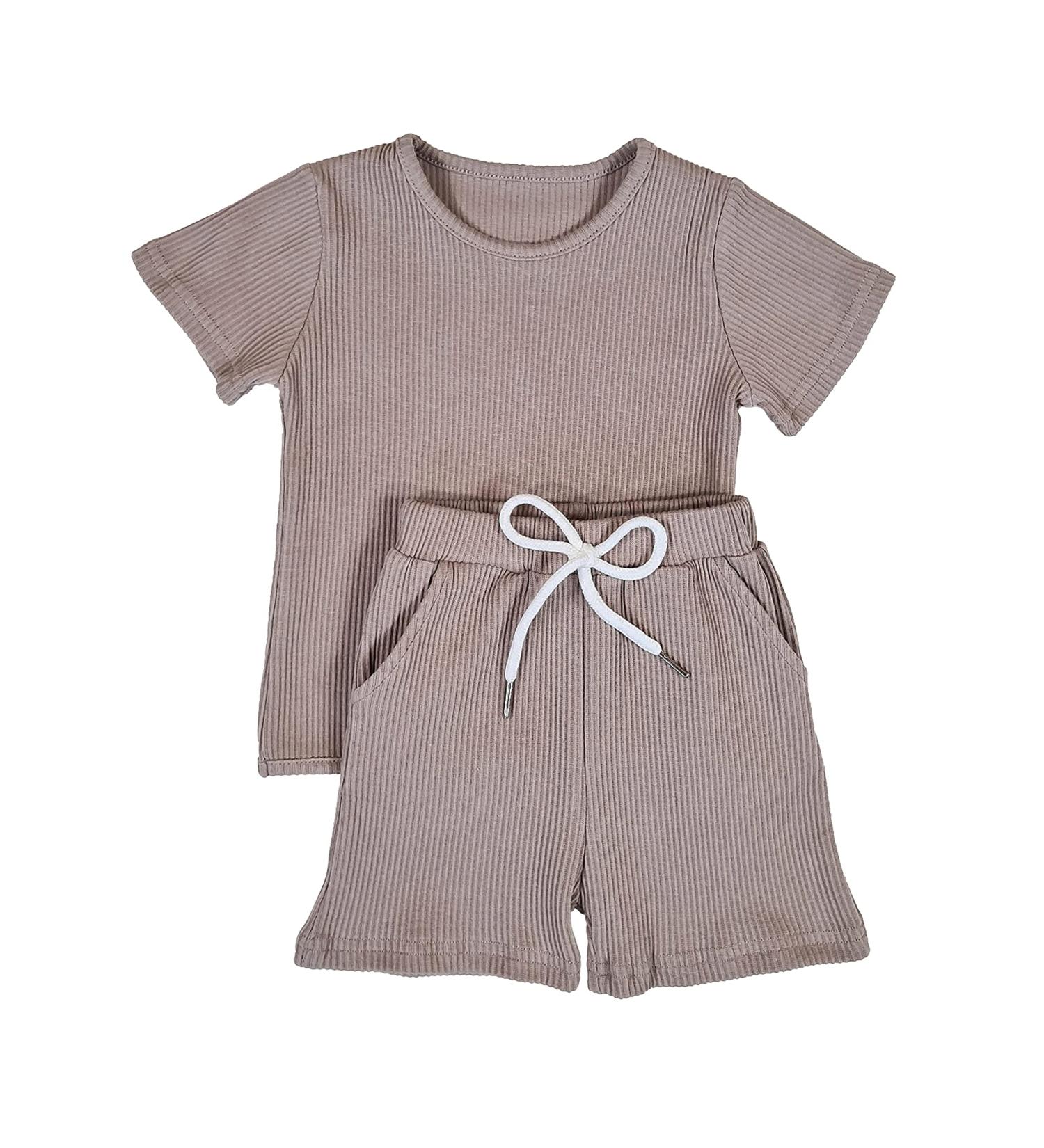DreamBuy Ribbed Pyjama 5-6 Years Taupe - Unisex Boys, Girls, Women, Men Loungewear - Buy Online on GoSupps.com