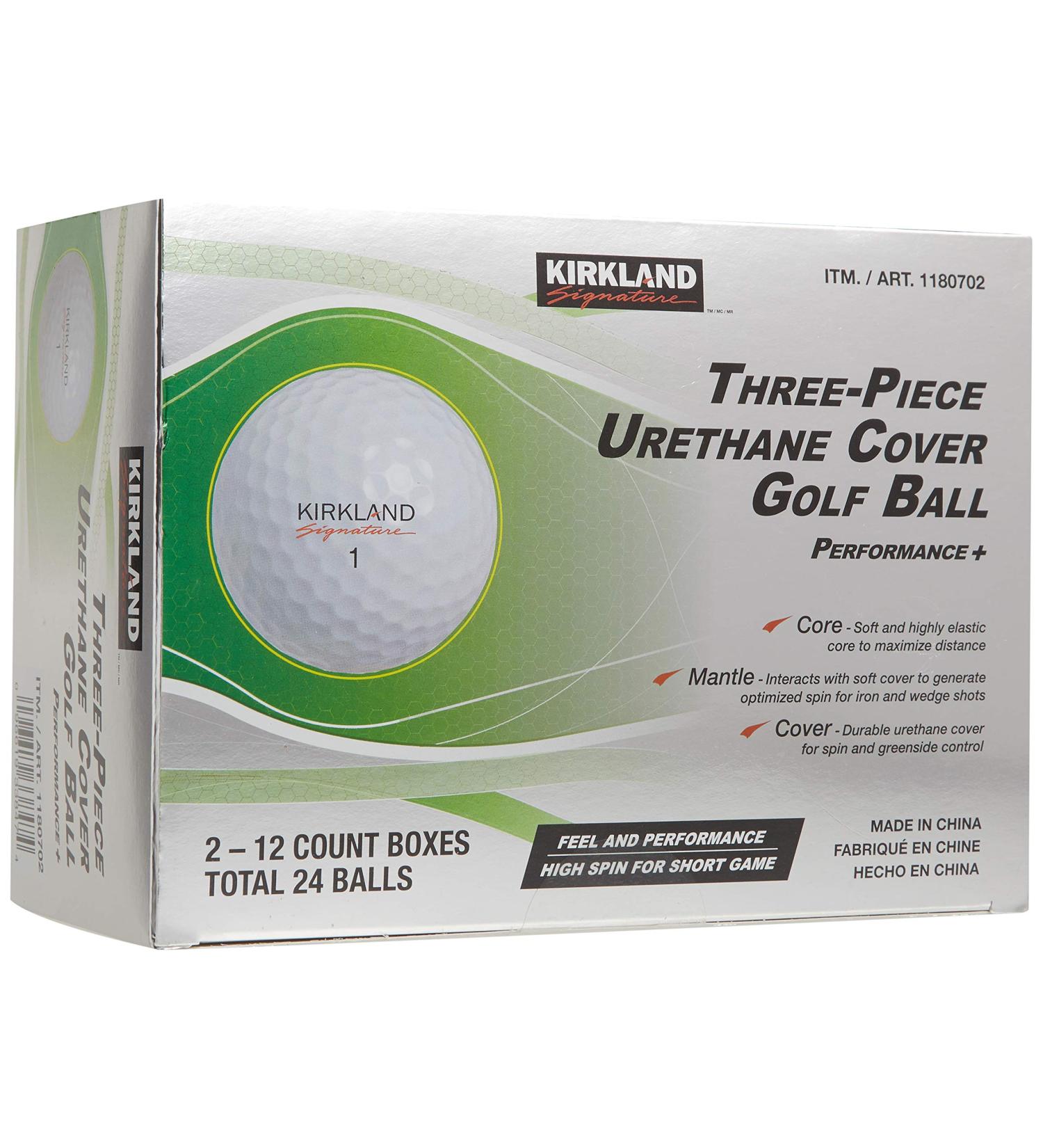 Kirkland Signature 3-Piece Urethane Cover Golf Ball - 2 Dozen Pack - Buy Online on GoSupps.com
