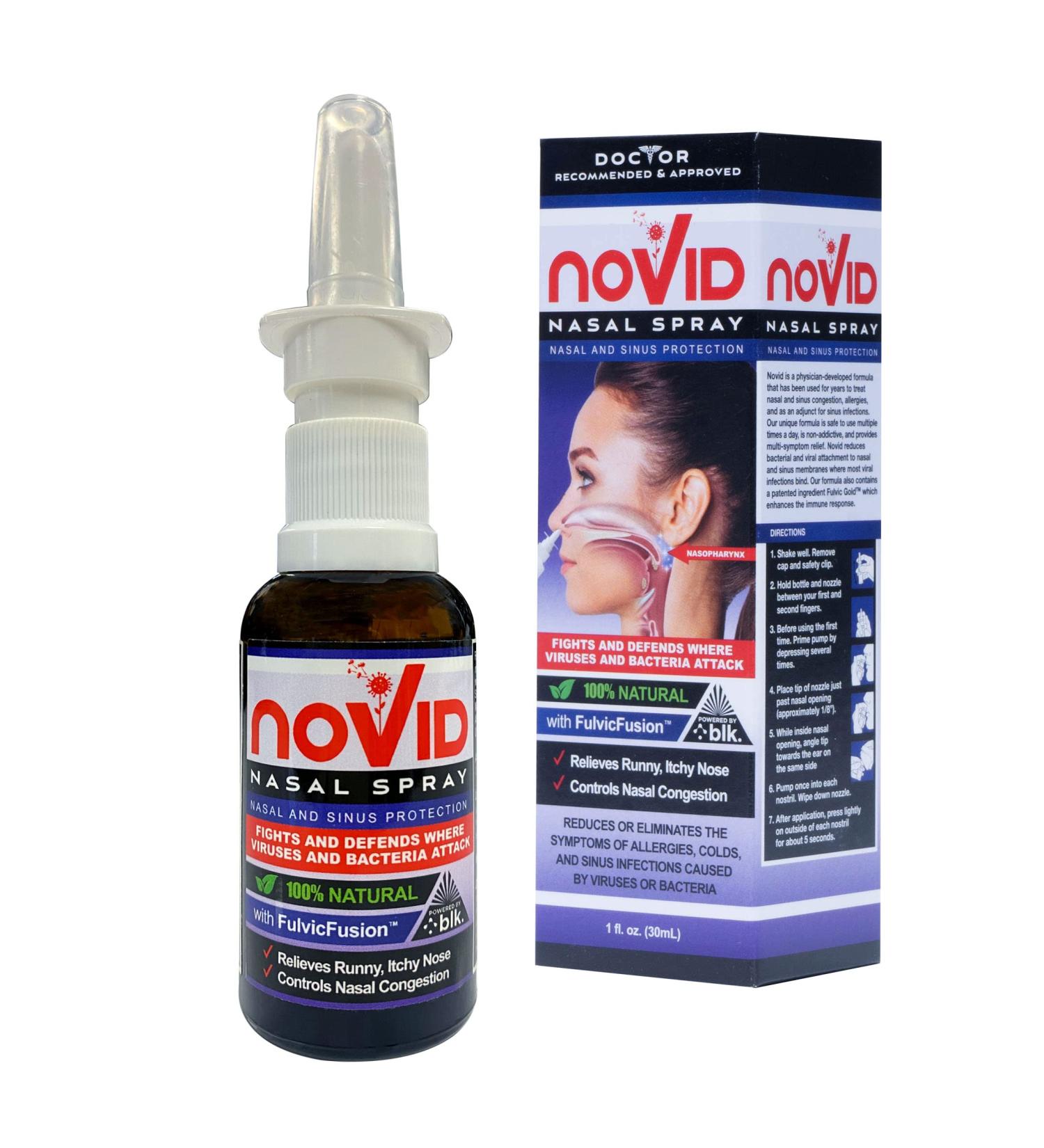 Novid Nasal Spray 1.01 Fl Oz - 100% Natural Sinus Protection with FulvicFusion - Buy Online on GoSupps.com