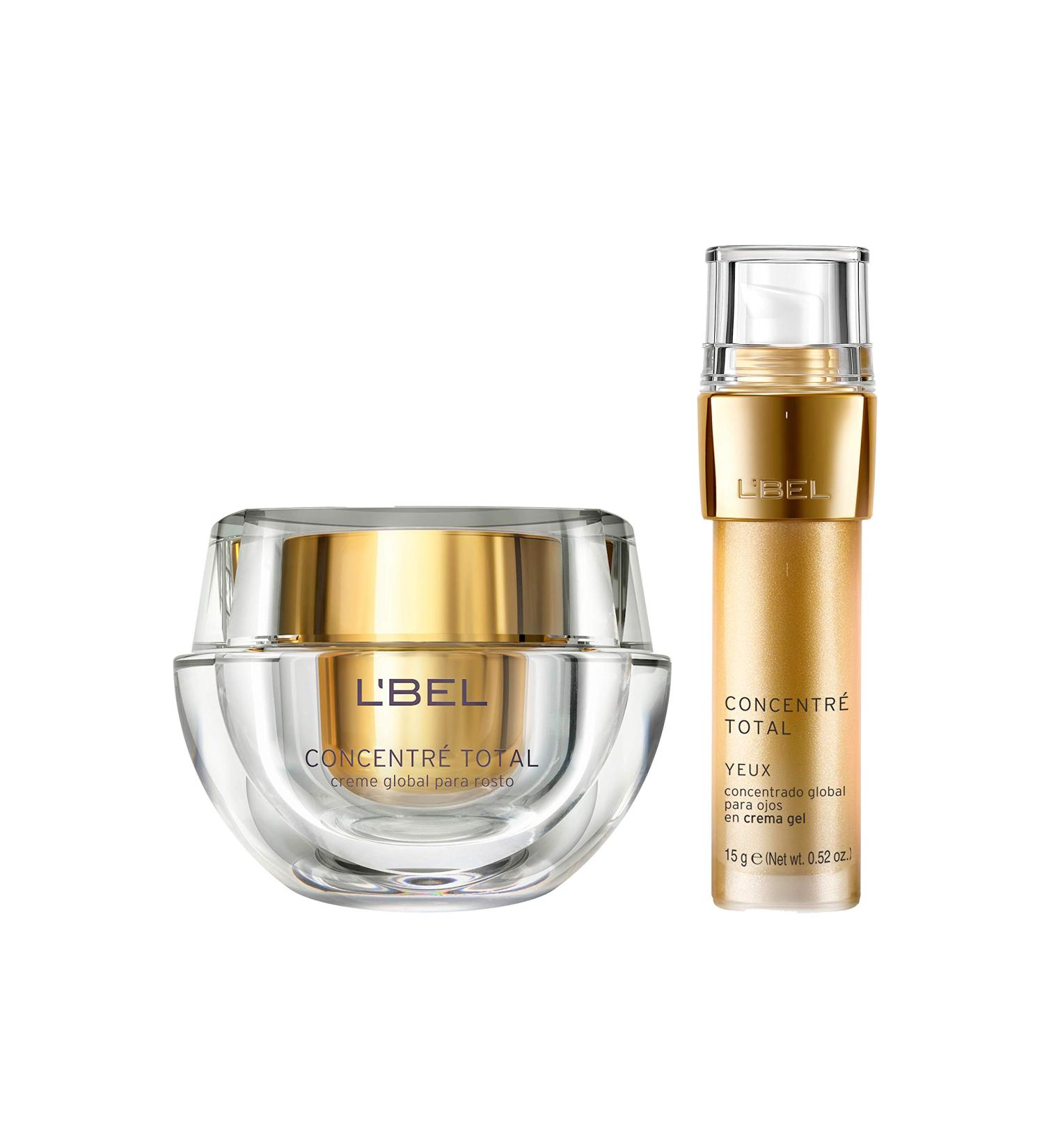 L'Bel Concentre Total Global Facial Concentrated Cream 1.7oz and Yeux Eye Global Concentrated Gel Cream 0.52 oz.