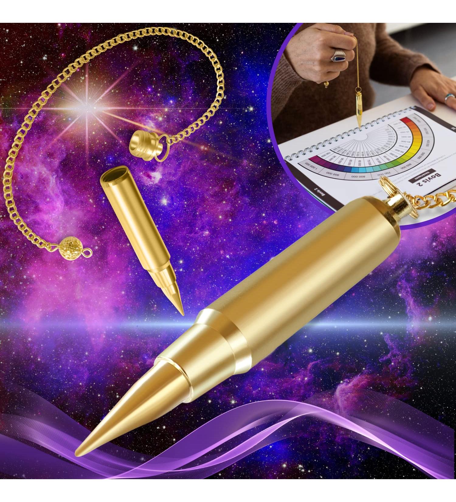 Radiesthesia Pendulum with WITNESS - Esoteric Brass Oracle Pendulum (19g) - Gold - International Shipping Available - Buy Online on GoSupps.com