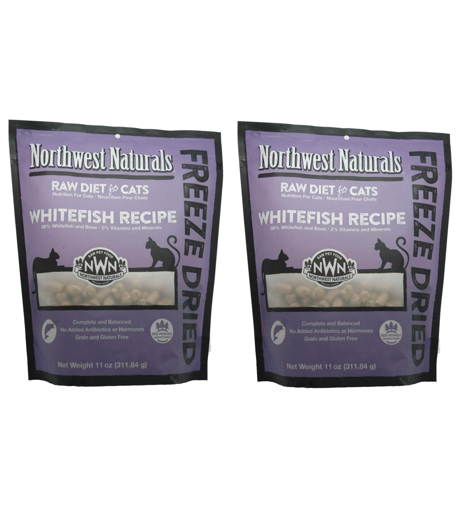 Northwest Naturals 2 Pack of Freeze-Dried Whitefish Raw Food for Cats, 11 Ounces Each
