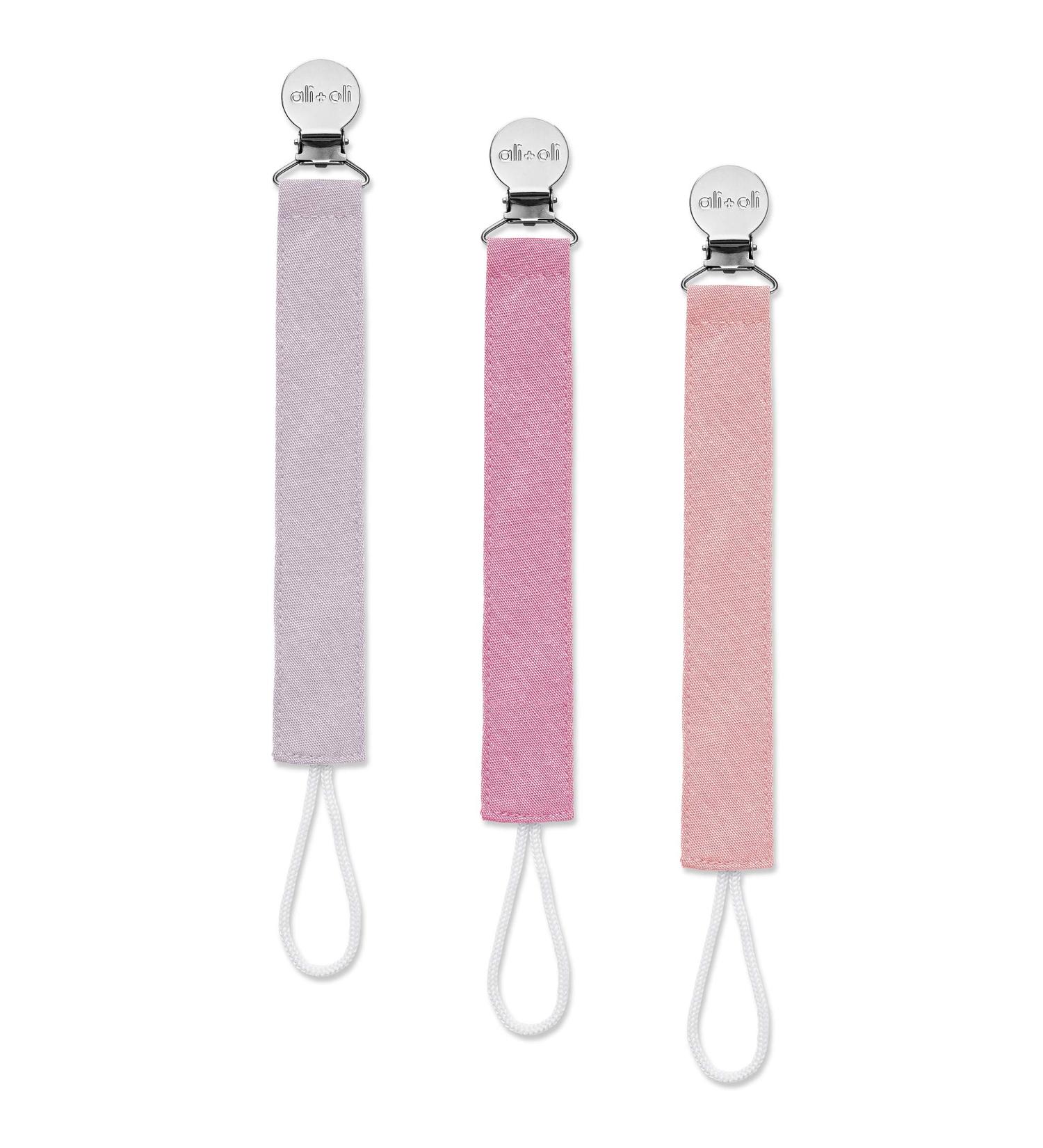 Ali+Oli Linen Strap Pacifier Clip Set - Flamingo Design (Pack of 3) | Baby Pacifier Holder for Newborns & Teethers | Binky Clips - Buy Online on GoSupps.com