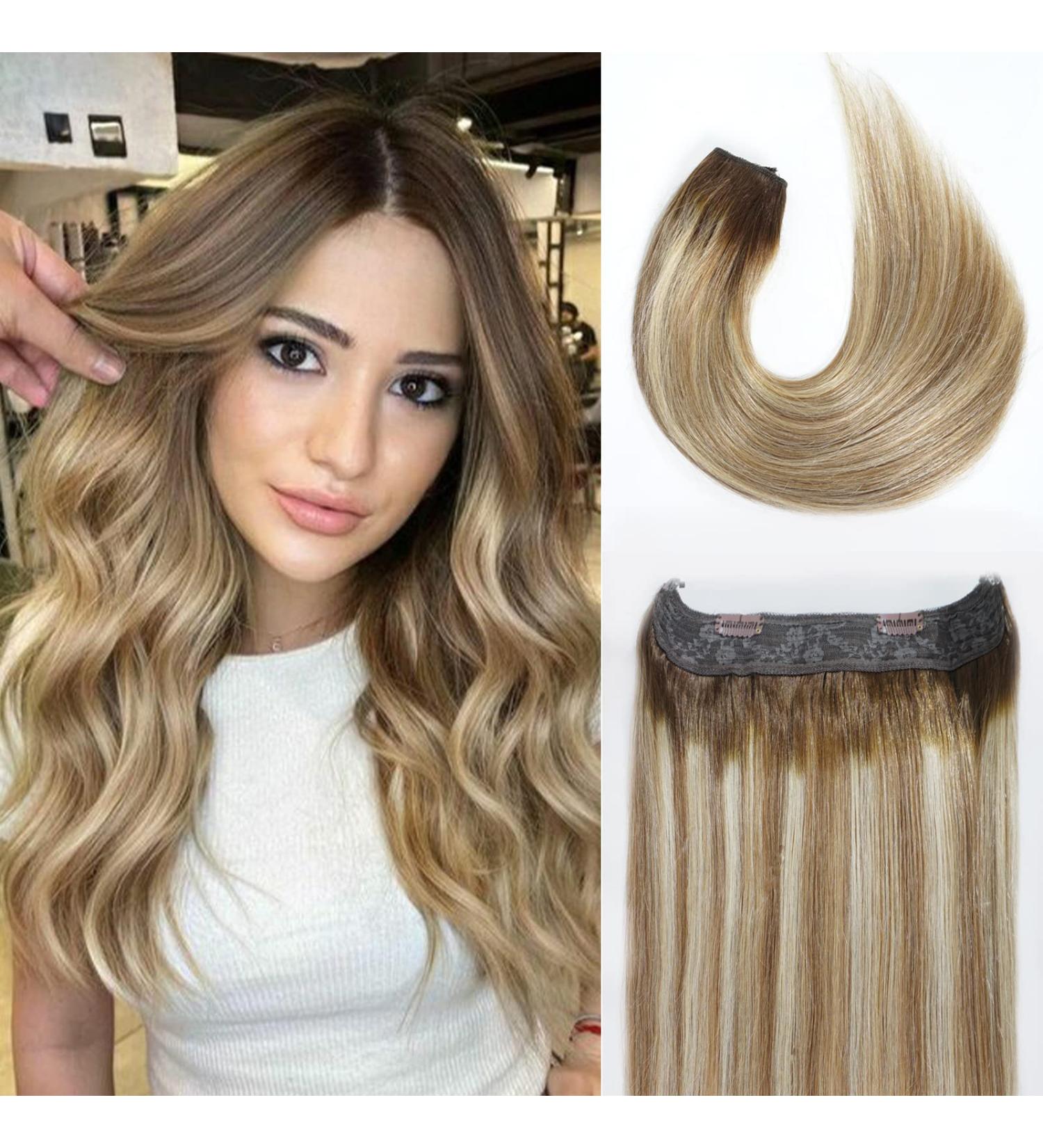 Tinashe Invisible Wire Ash Brown/Bleach Blonde Human Hair Extensions - 14 80g #T4/P10/613 - Buy Online on GoSupps.com