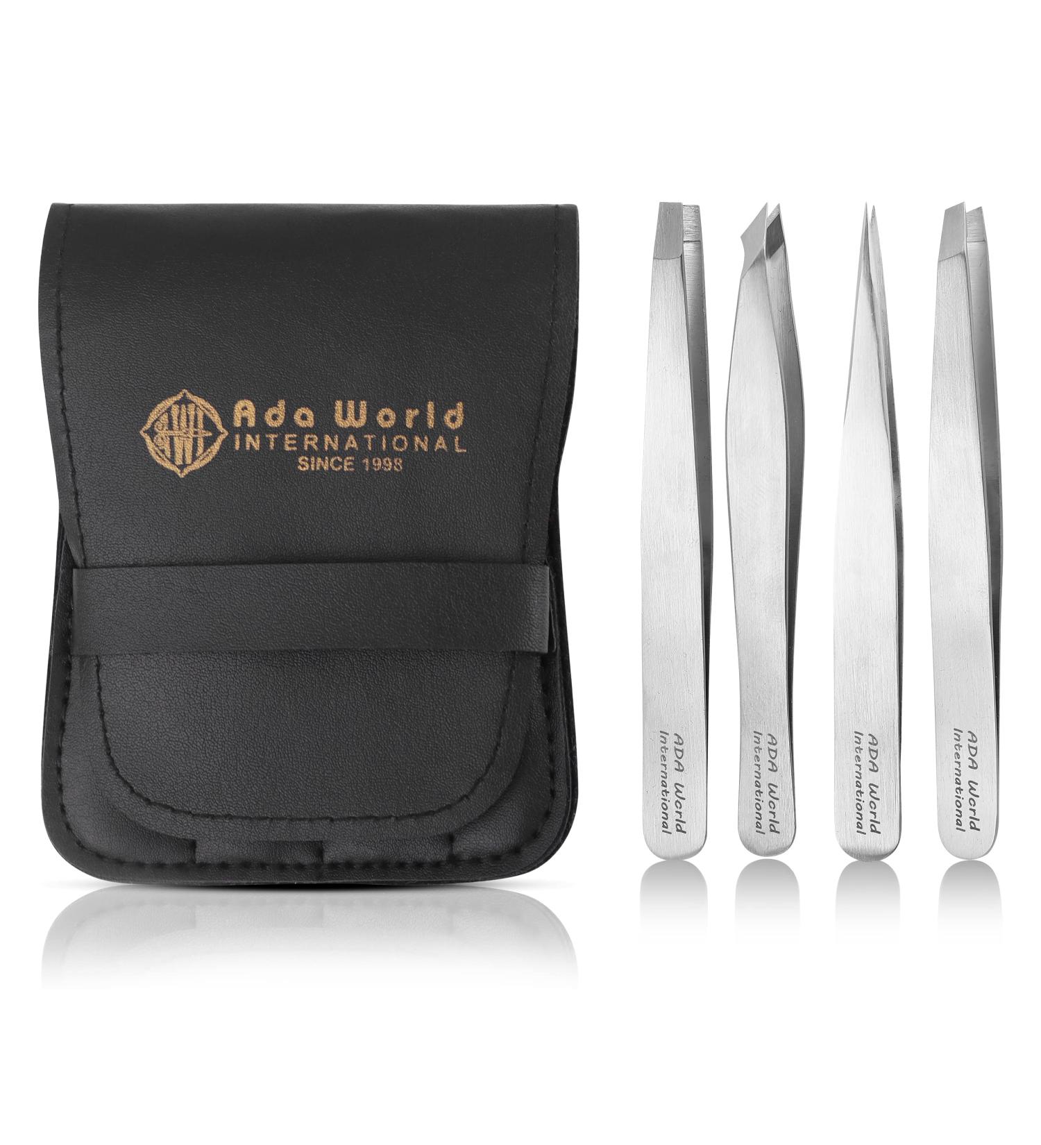 Professional Stainless Steel Tweezers Set - Facial Hair & Ingrown Hair Removal for Women & Men - Eyebrow, Blackhead, Splinter & Tick Remover - Buy Online on GoSupps.com