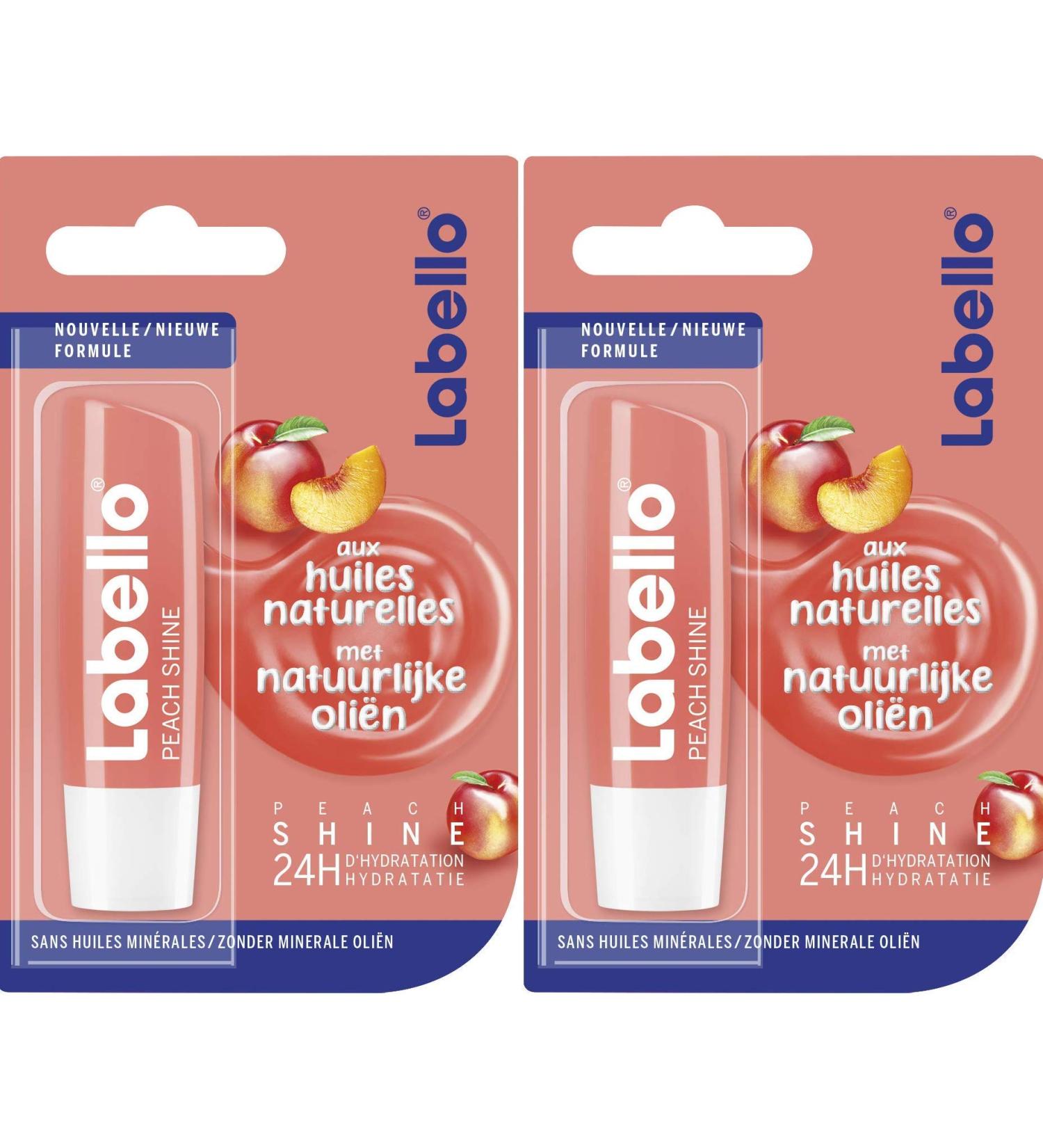 Labellum Labello Peach Shine lippenbalsem 48 g