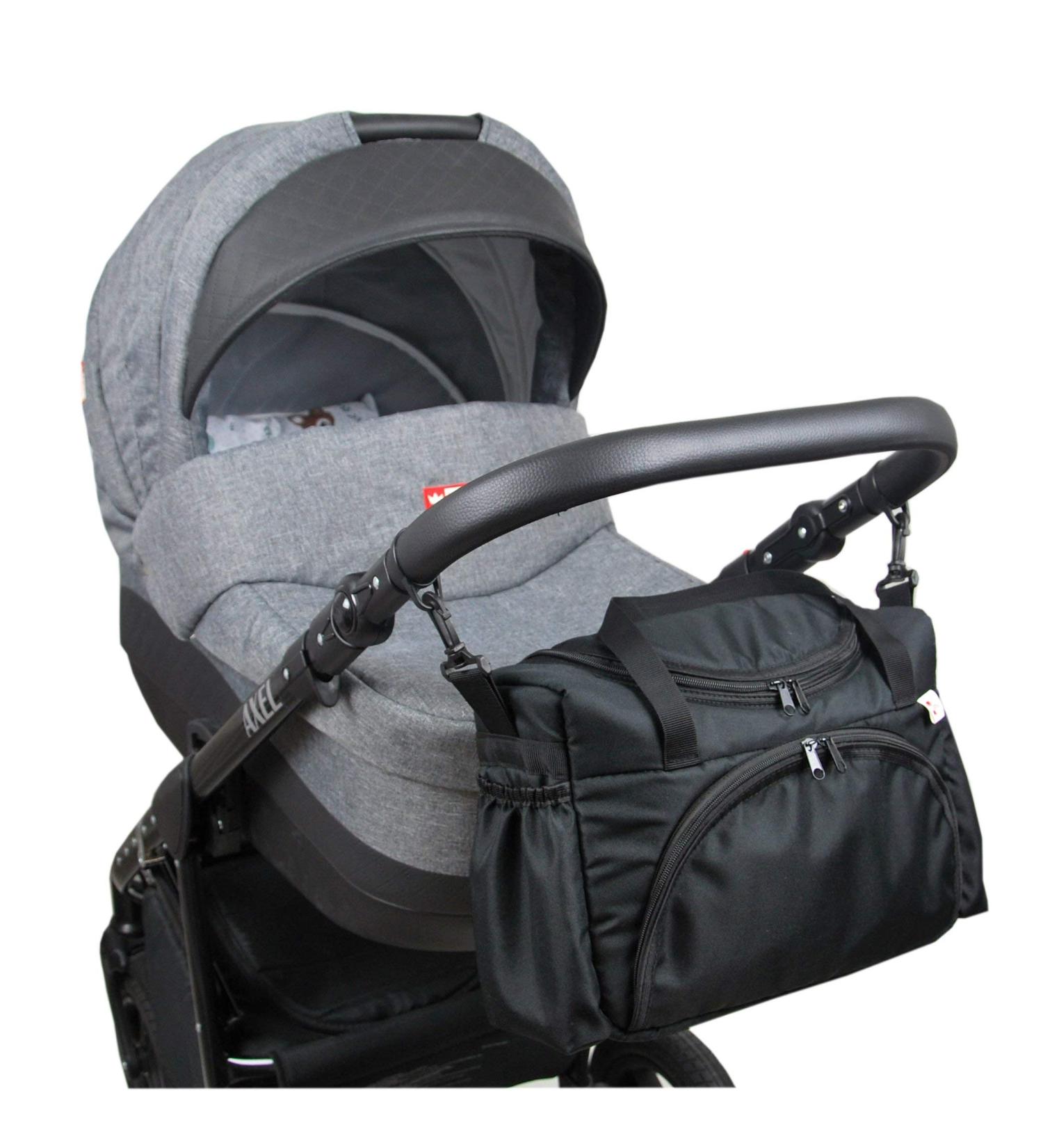 BabyLux Nursing Bag | Diaper Bag for Stroller - Stylish & Functional Black Diaper Bag - Buy Online on GoSupps.com