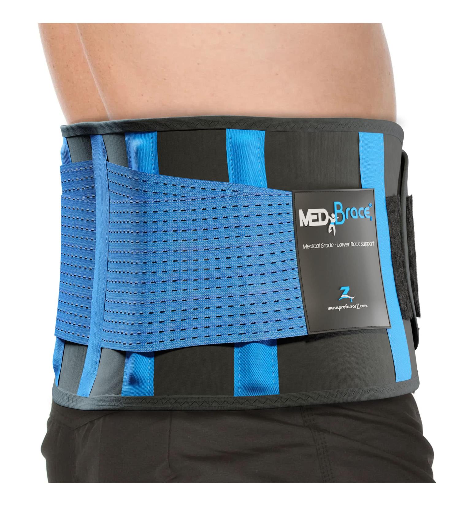 Small Persian Blue MEDiBrace Back Support Belt - Lower Lumbar Pain Relief for Men and Women - Orthopaedic Waist Brace for Sciatica - 21 to 30 (54-76cm) - Buy Online on GoSupps.com