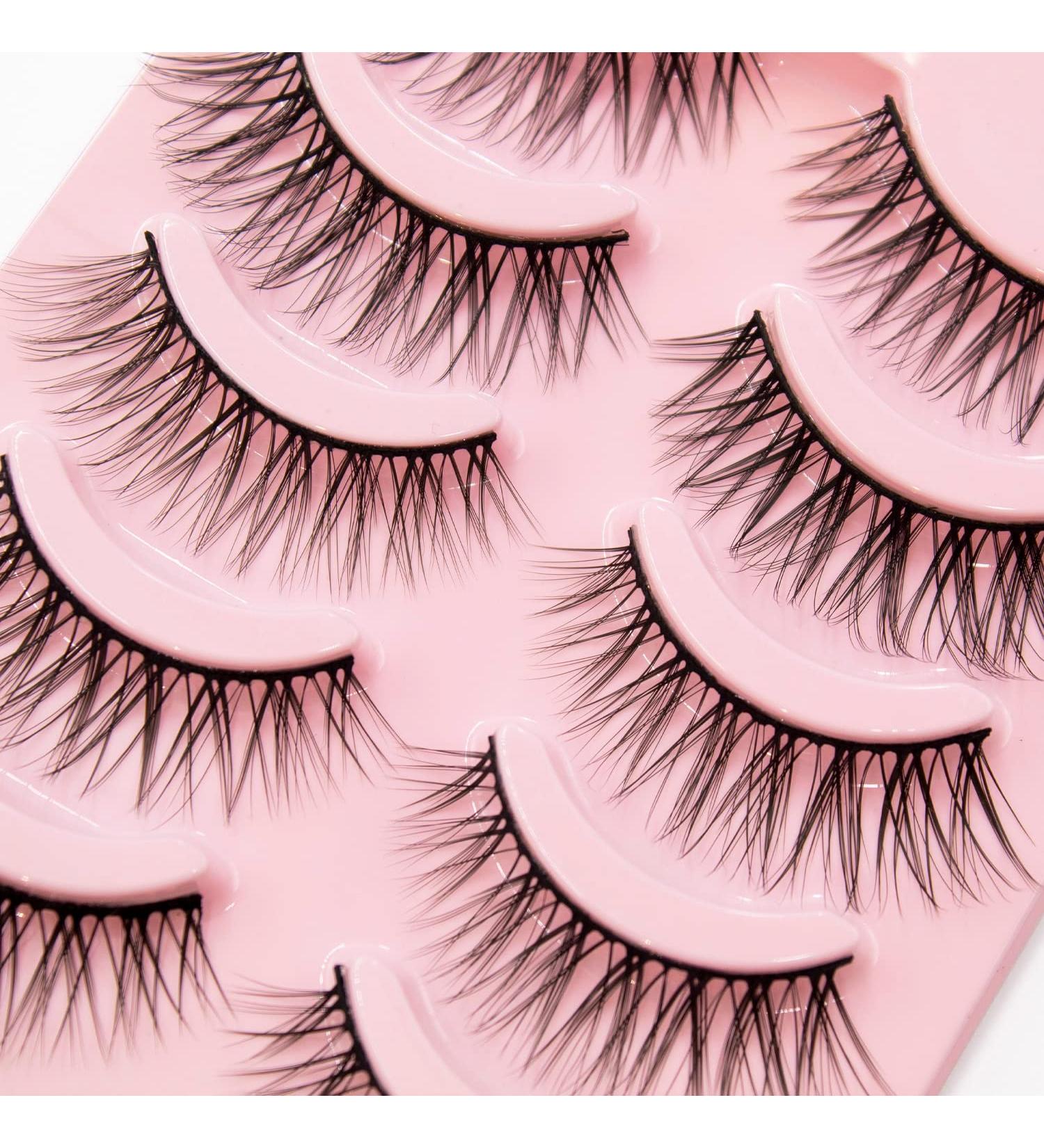 Red Ember Natural Faux Mink Eyelashes - 10 Pairs of Wispy Fluffy 3D Effect Reusable Strip Lashes for a Supernatural Look - Buy Online on GoSupps.com