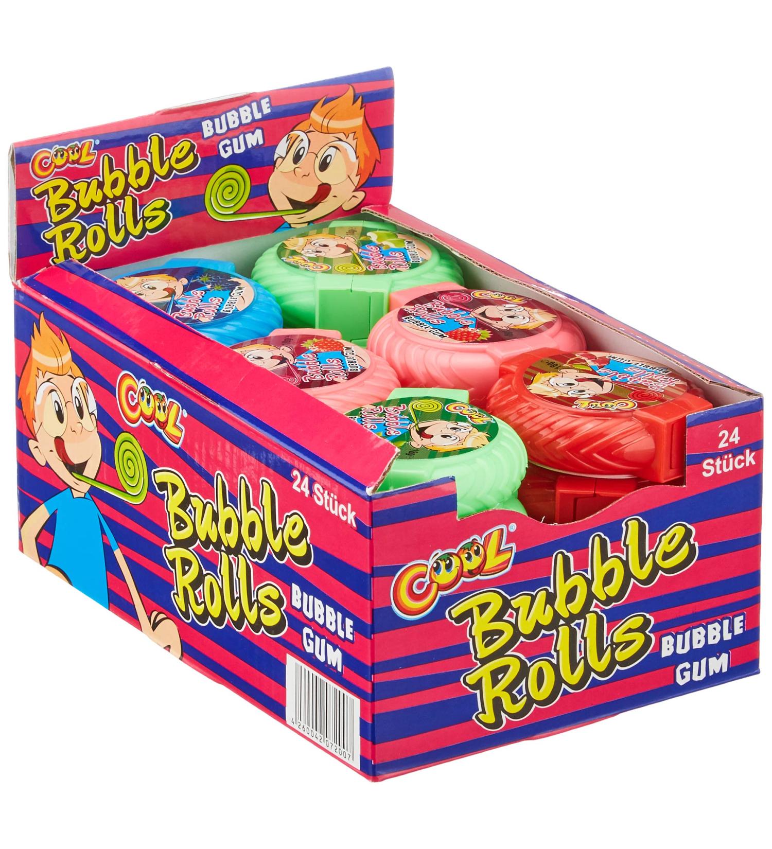 Buy Cool Bubble Rolls Chewing Gum Extra Wide 24-Pack (432g) | International Shipping - Buy Online on GoSupps.com