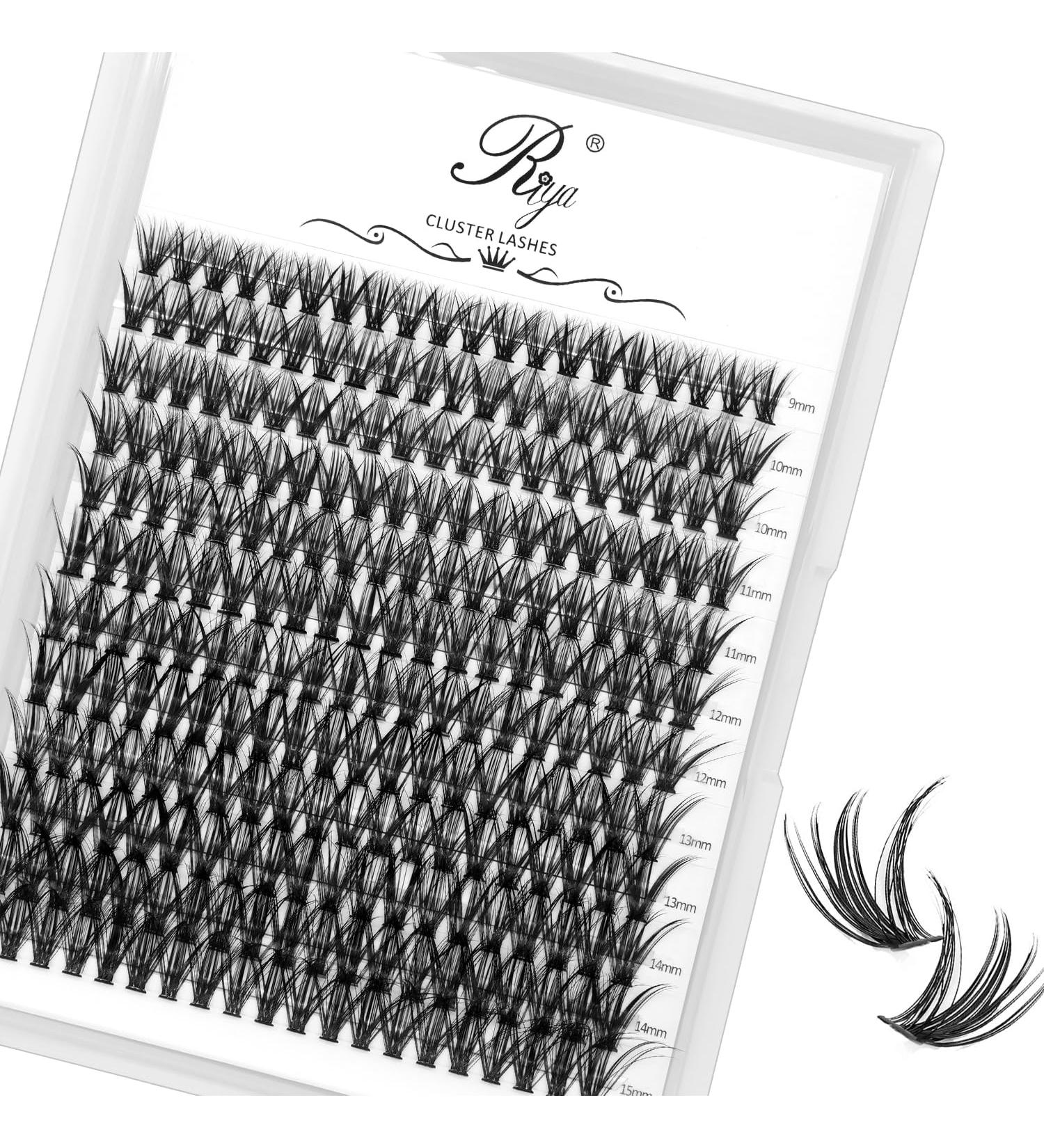 Riya DIY Eyelash Extensions 240 Clusters 40D Mixed Curl Wispy Volume Individual Lashes - Home DIY Cluster Extensions - Buy Online on GoSupps.com